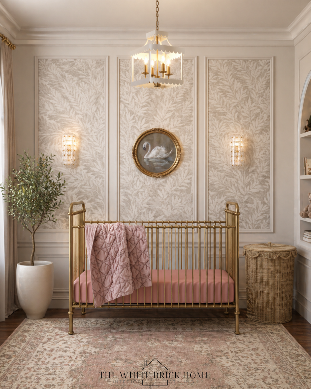 Soft Swan Nursery: A Timeless Blend of Blush &amp; Brass