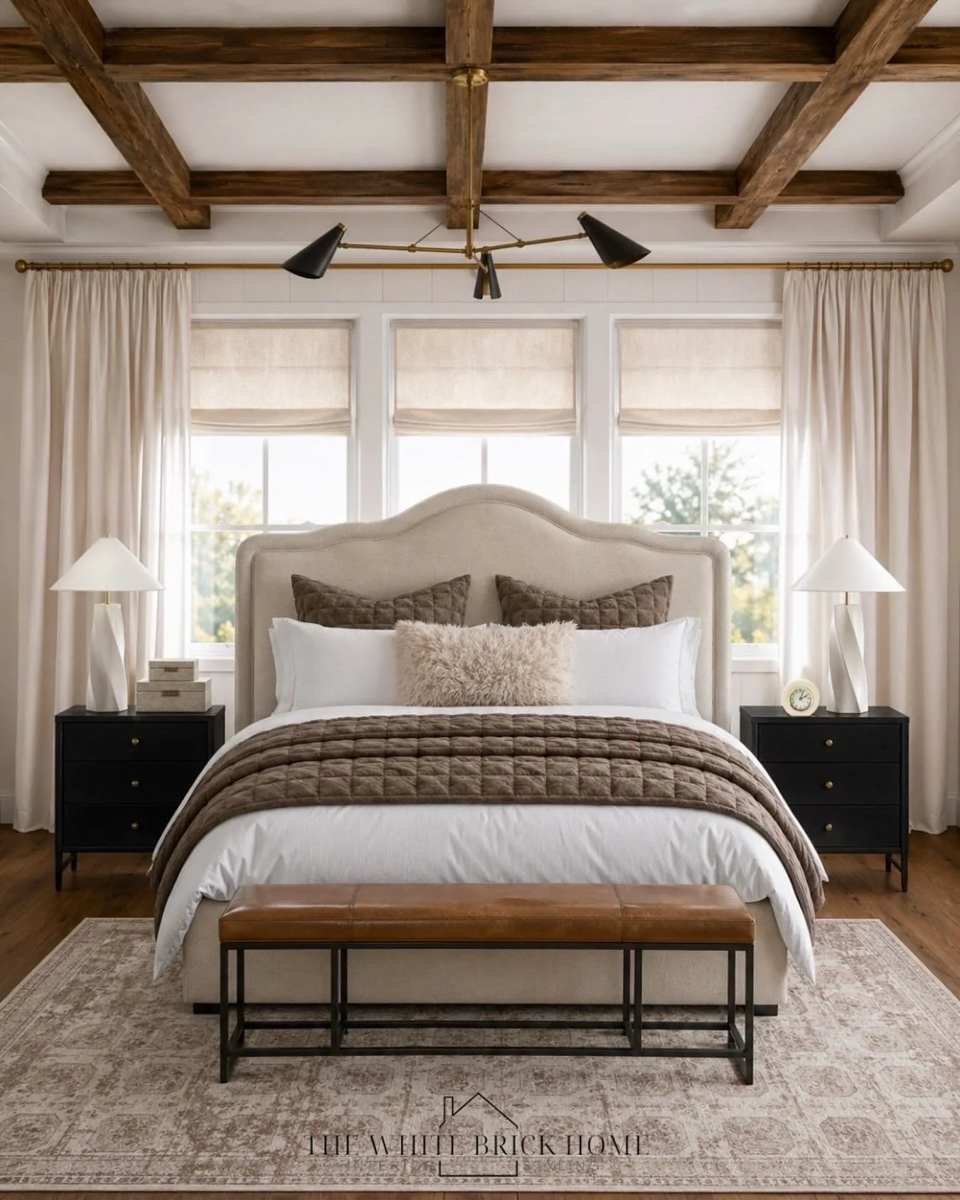 Warm layers, rich textures, and just the right contrast ✨ This is your sign to mix cozy neutrals with darker accents for that elevated, lived-in feel 🤎

Comment SHOP below to receive a DM with the link to this bedroom design ⬇ https://liketk.it/6a9T