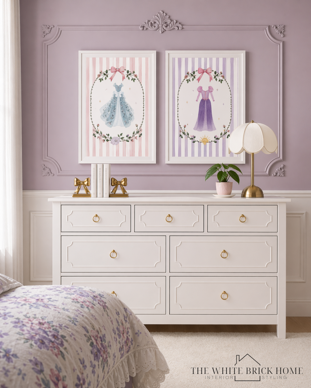 Princess-Inspired Girls Bedroom: Whimsical Lavender Design with Elegant ...
