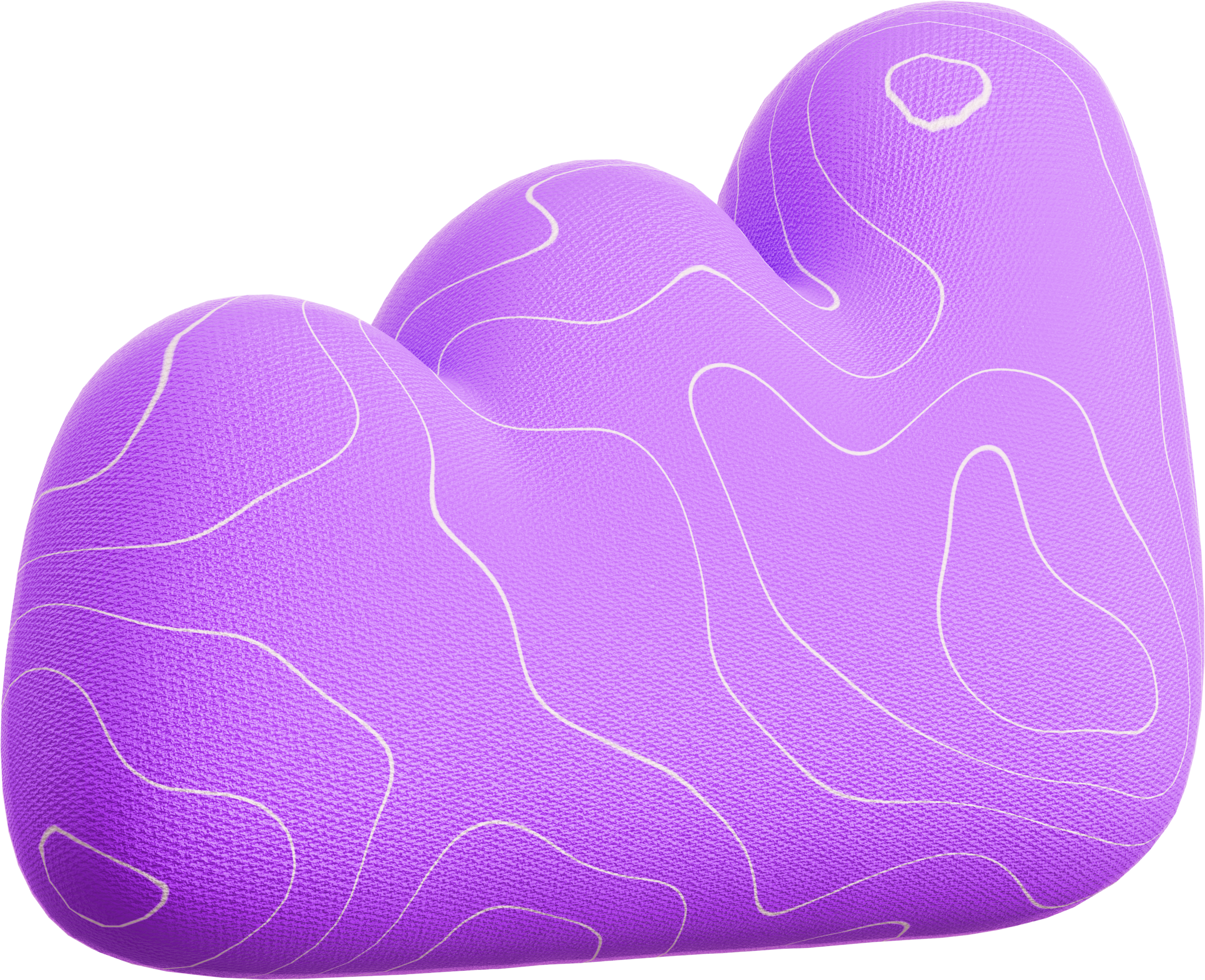Abstract purple shape with white contour lines
