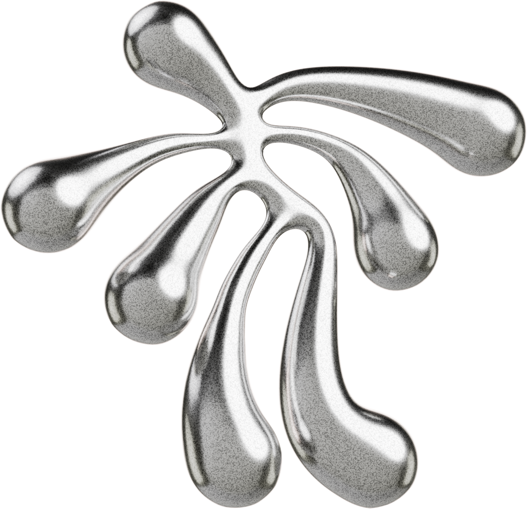 Abstract metallic splash design on black background