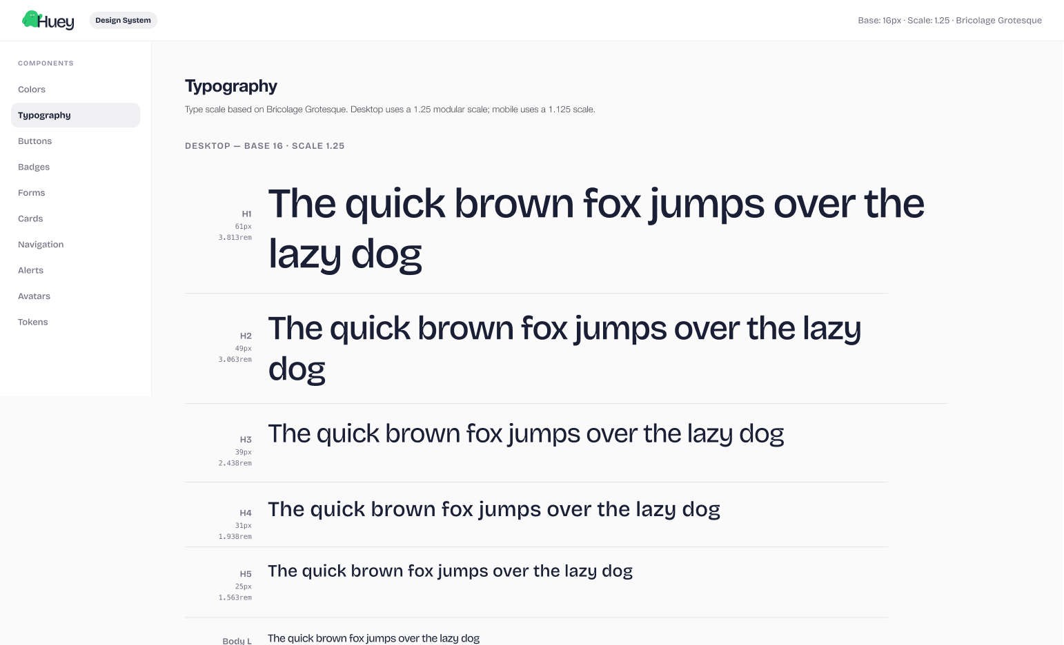 Design System Typography