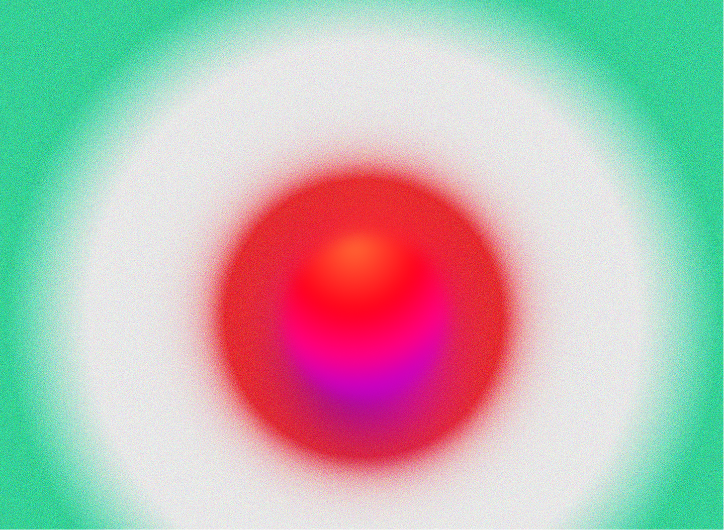 Abstract image with a central red circle surrounded by a white and green gradient.