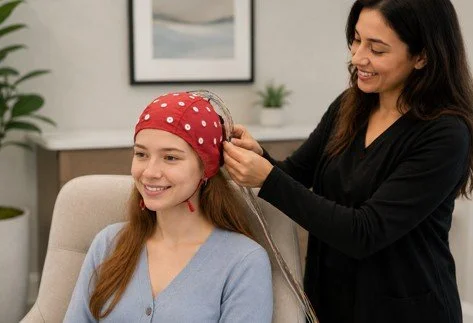 Girl having Neurofeedback Therapy