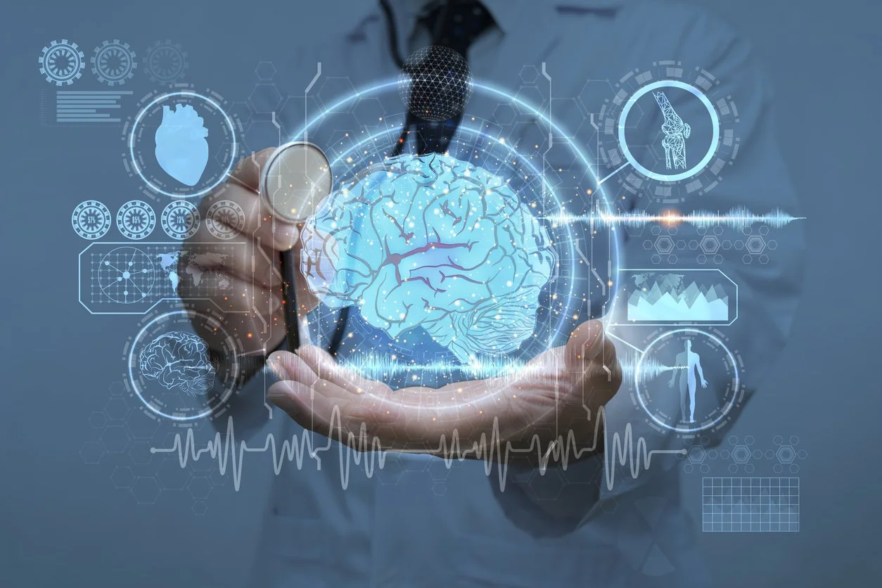 doctor analyzing patient brain testing result