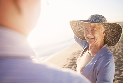 happy couple on beach san diego