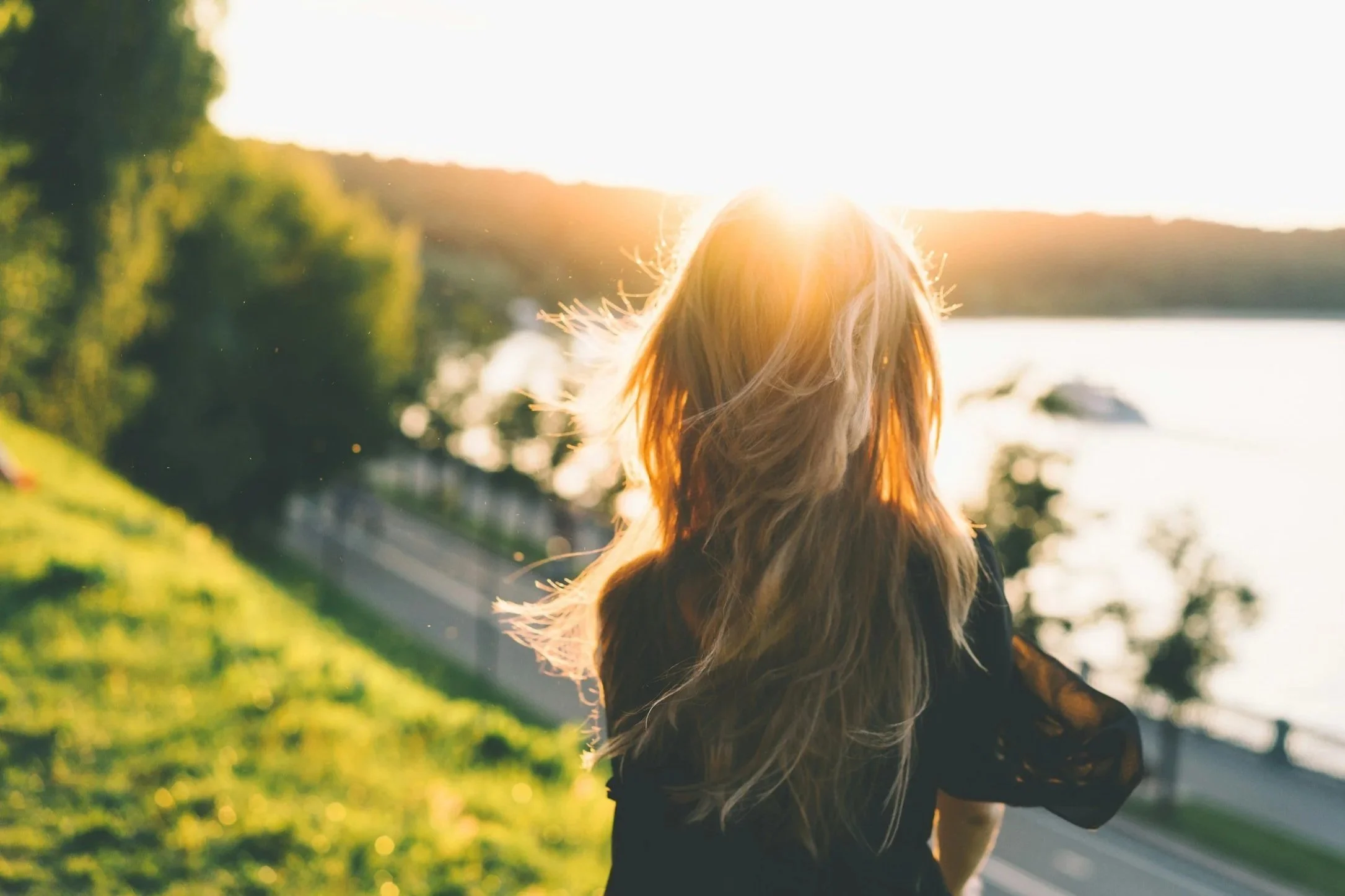 woman outside walking