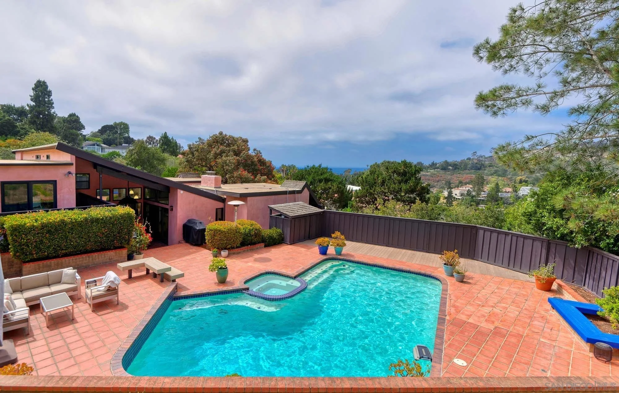 Early 70s Architectural home in the Olde Muirlands neighborhood of La Jolla.  