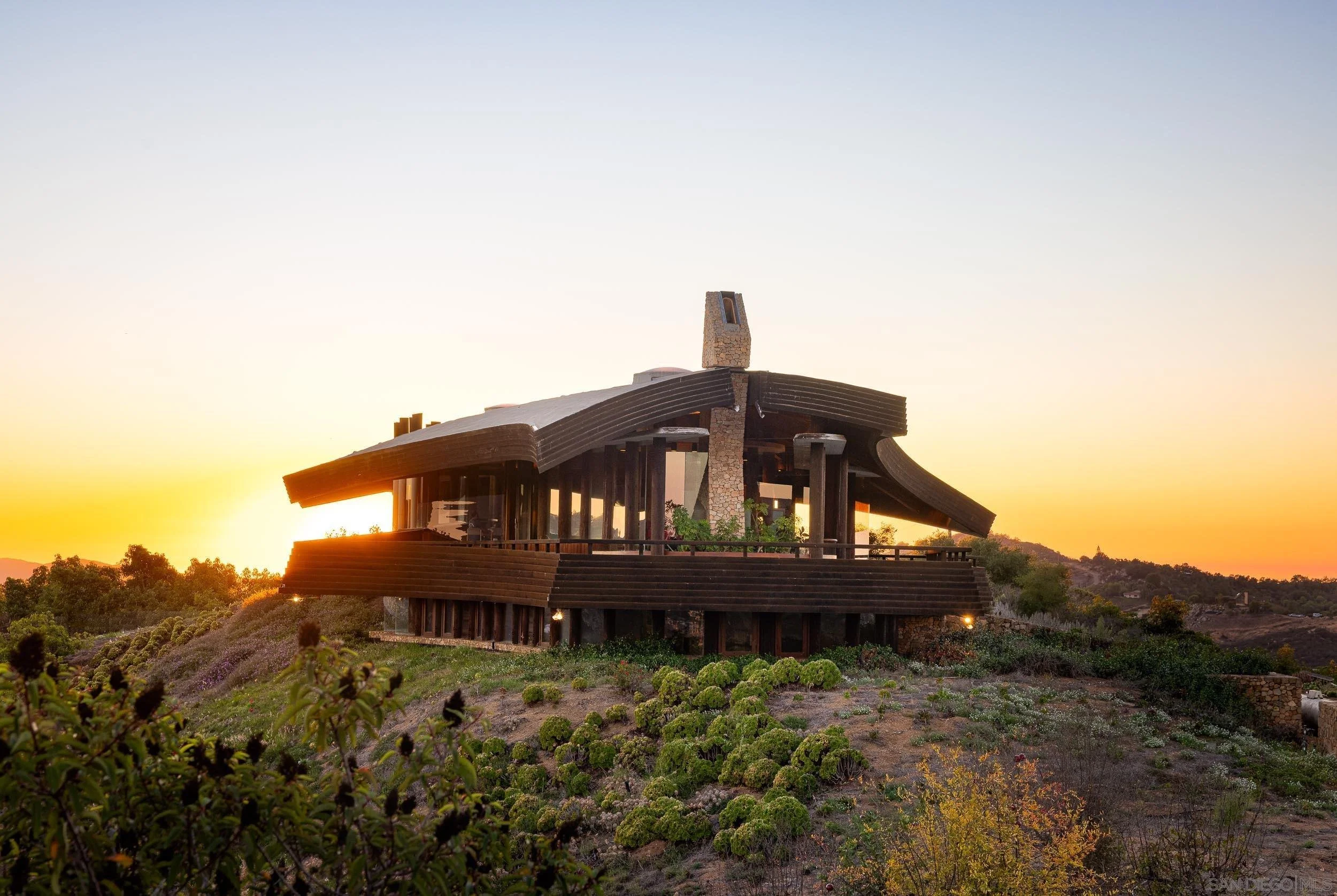 Valley Center architectural masterpiece by Kendrick Bangs Kellogg featuring 40 acres, panoramic views, and remarkable handcrafted detail