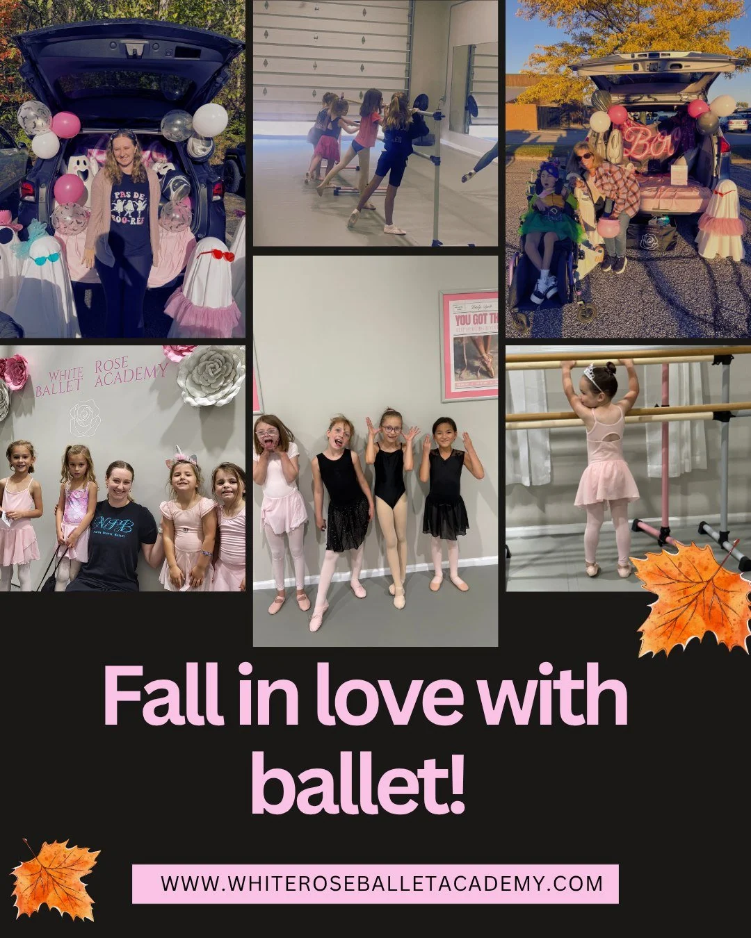 Come &quot;Fall&quot; in love with ballet with us! As fall sports and other activities are ending, we are still taking registrations for our school year program. We've been having a blast so far!! 

Email whiteroseballetacademy@gmail.com today to sch
