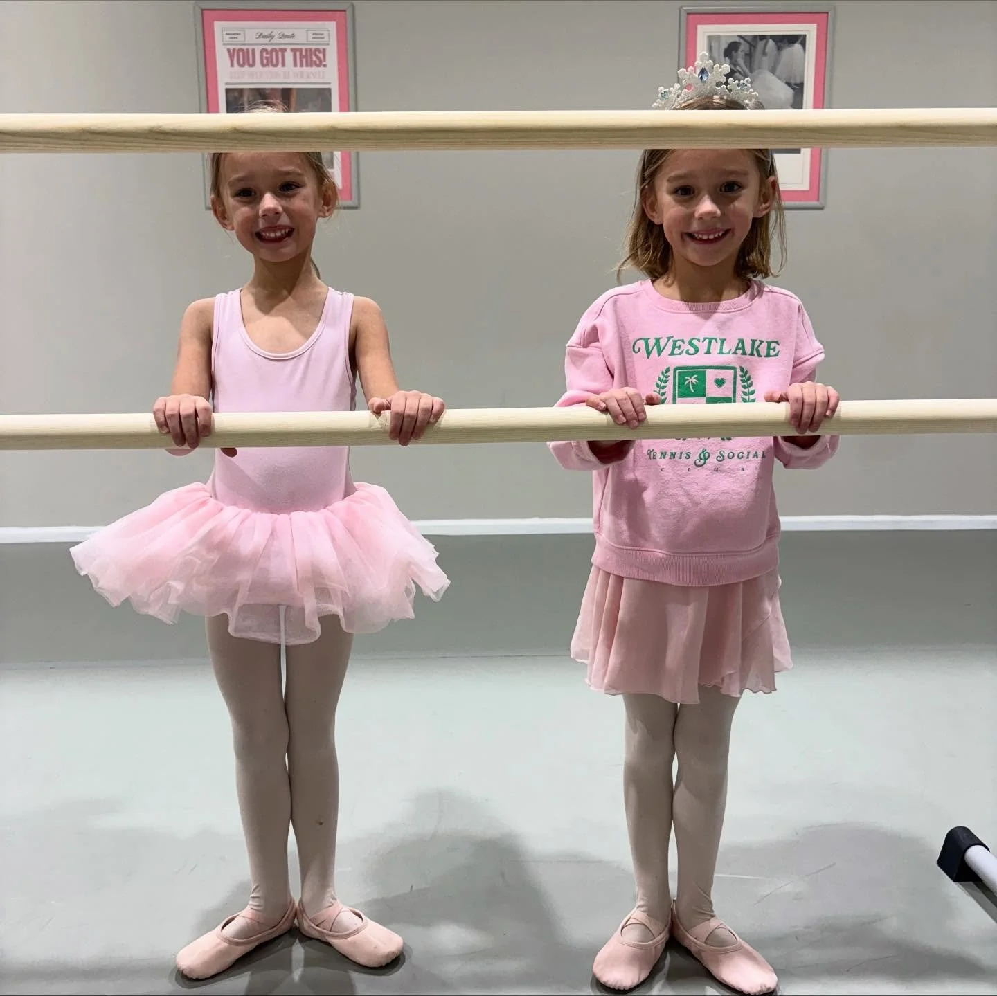 Our Ballet/Tap combo class had so much fun dancing at the ballet barre for the first time today!🩰💗