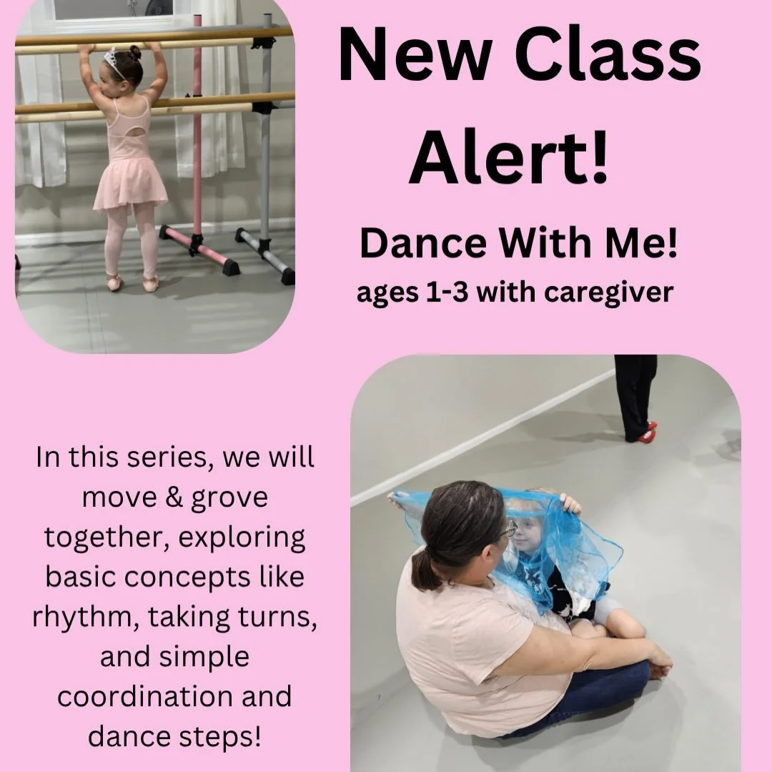 New class alert! 
Dance With Me!
6-week series | Saturdays 9:15-10AM

Littles ages 1-3 and their caregivers are invited to join us in this 6 week introduction to movement and music! Our next session starts on January 10th! Registration available on o
