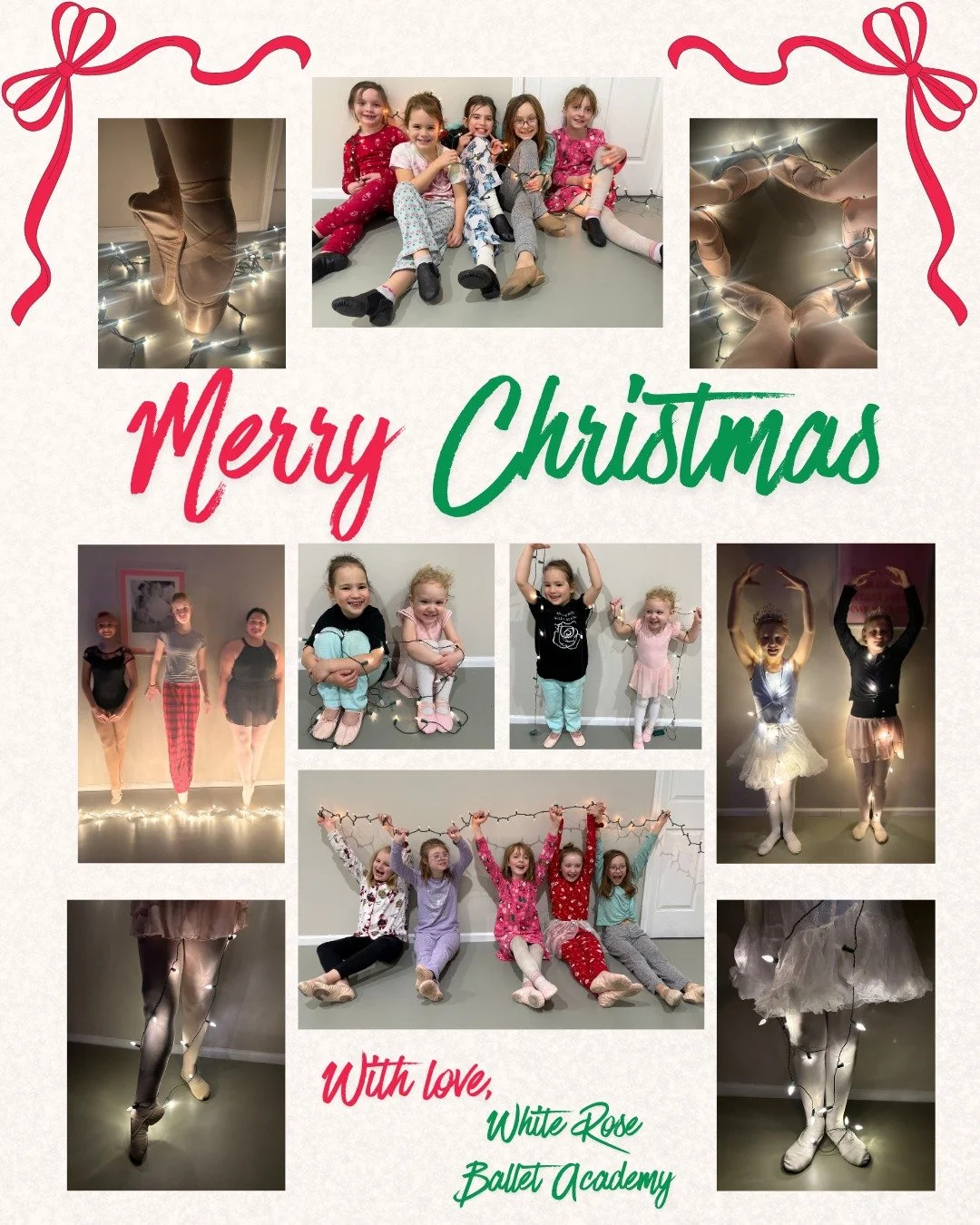 Merry Christmas from all of us at White Rose Ballet Academy! We can't wait to see everyone back in the studio in the new year!!