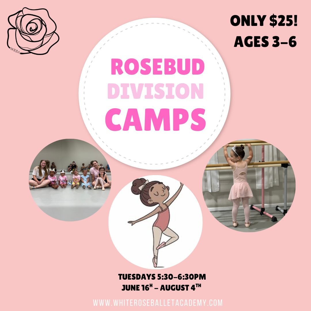 Summer fun is just 2 weeks away!☀️ We have programs for everyone this summer with flexible week-by-week registration! Visit our website at www.whiteroseballetacademy.com/summer-2026