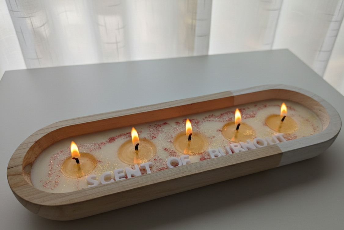 The CEO - Unscented 40 cm Paulownia Wood Bowl Candle