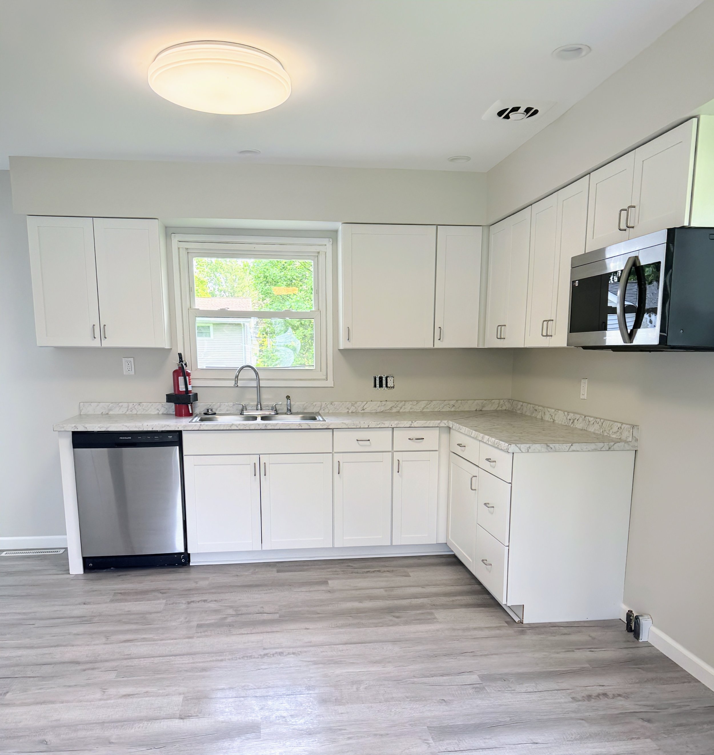 Cleaned kitchen following full reconstruction in Hudson Ohio