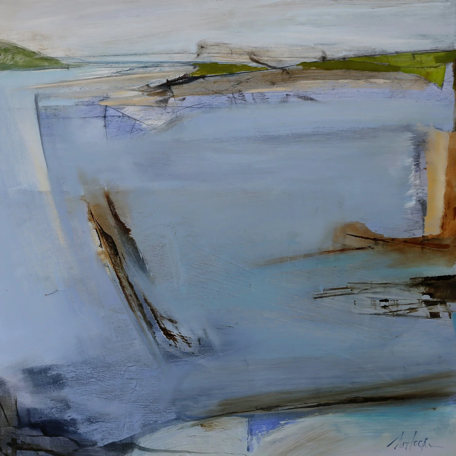 'Tidal III' pigment,acrylic and oil on board 60x60cm