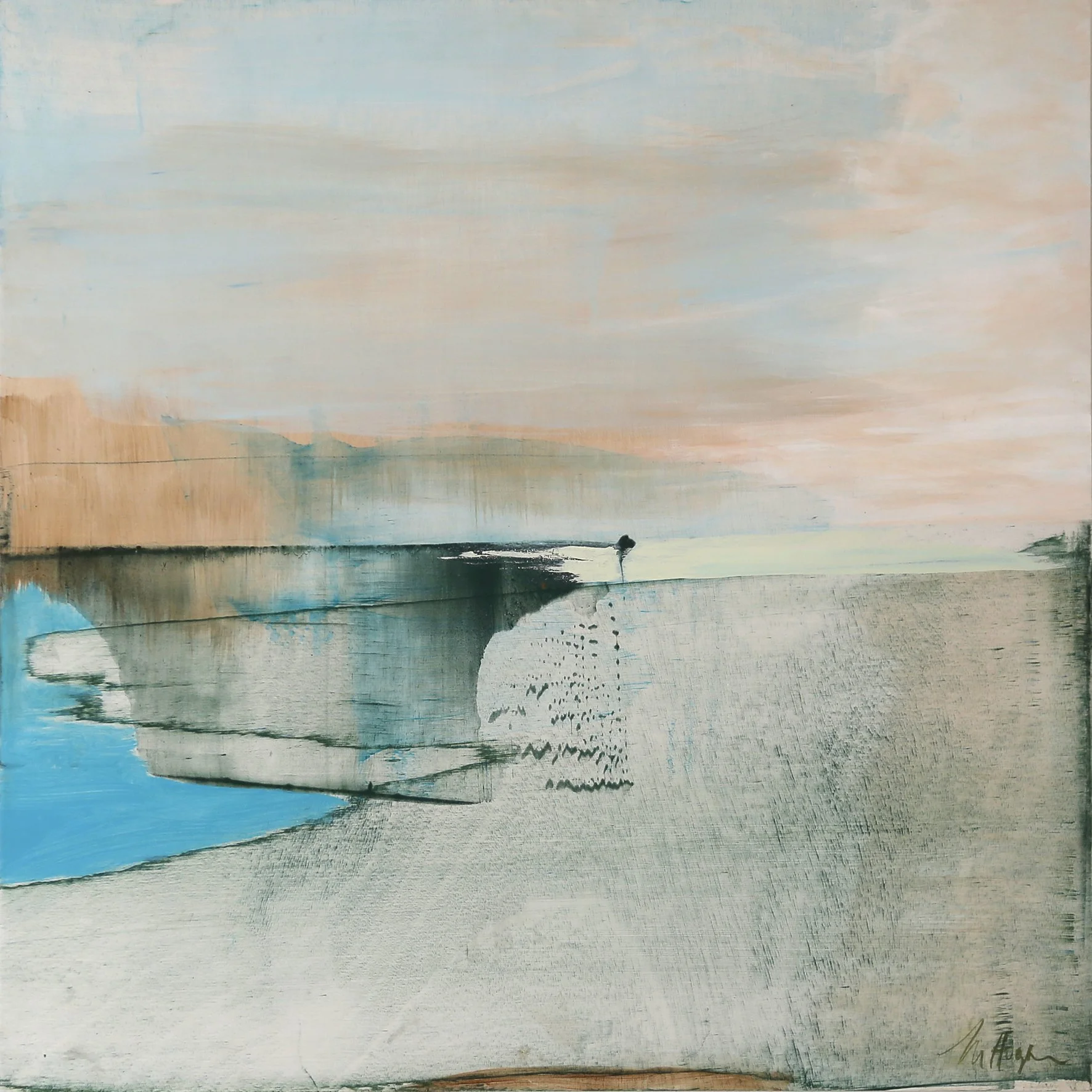 [ SOLD ]  VAST – Acrylic, pigment and oil on board 60 x 60cm $2250