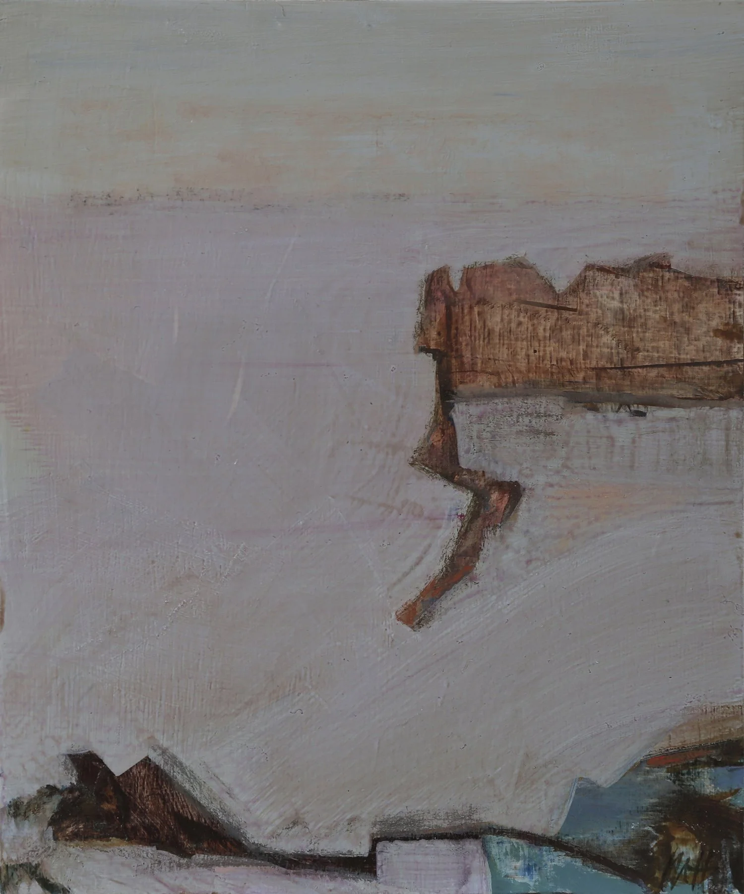 'Dawn Pathway' pigment and acrylic on board 28.4x23.8