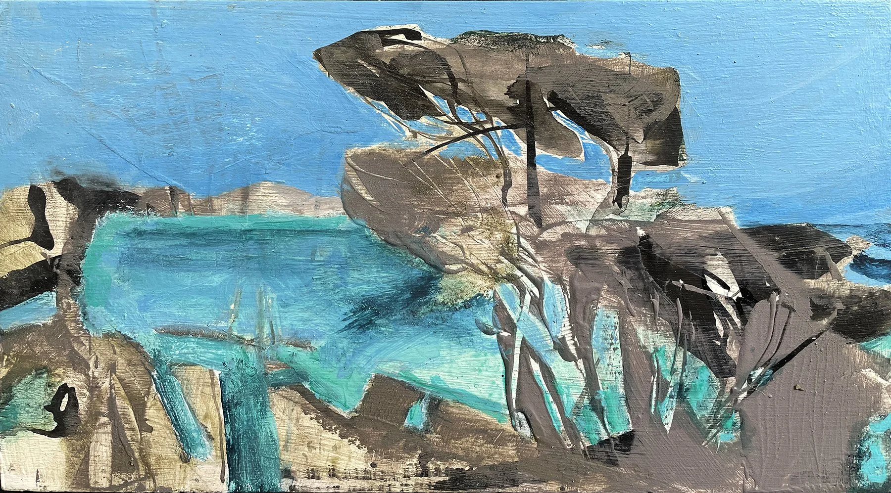 BITTANAGABEE I - 12.6 x 22.7 cm Acrylic on board. $600