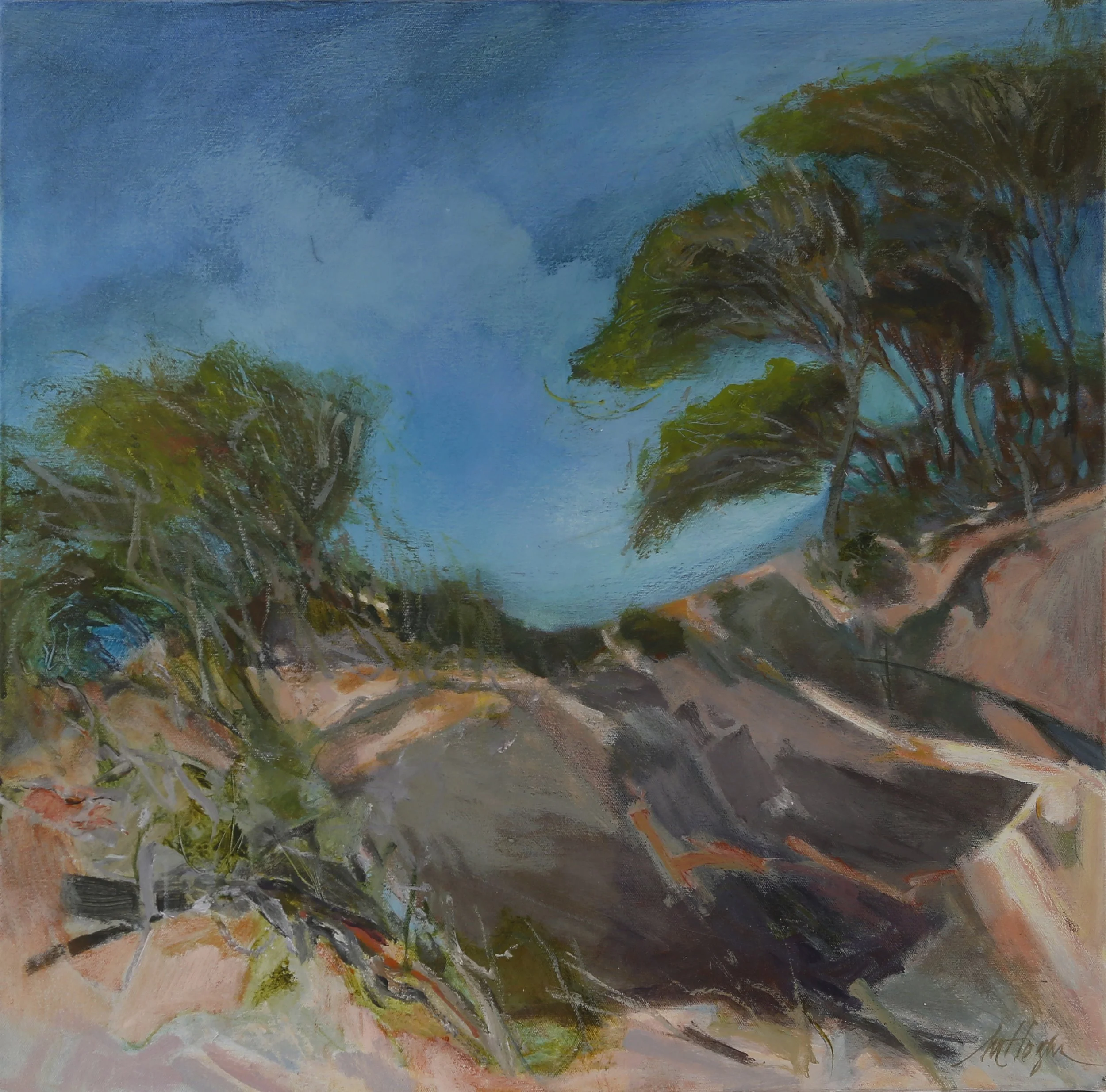 ARAGUNNU SOUTH END - Acrylic and oil on canvas 62.5 x 62.5cm  $2400