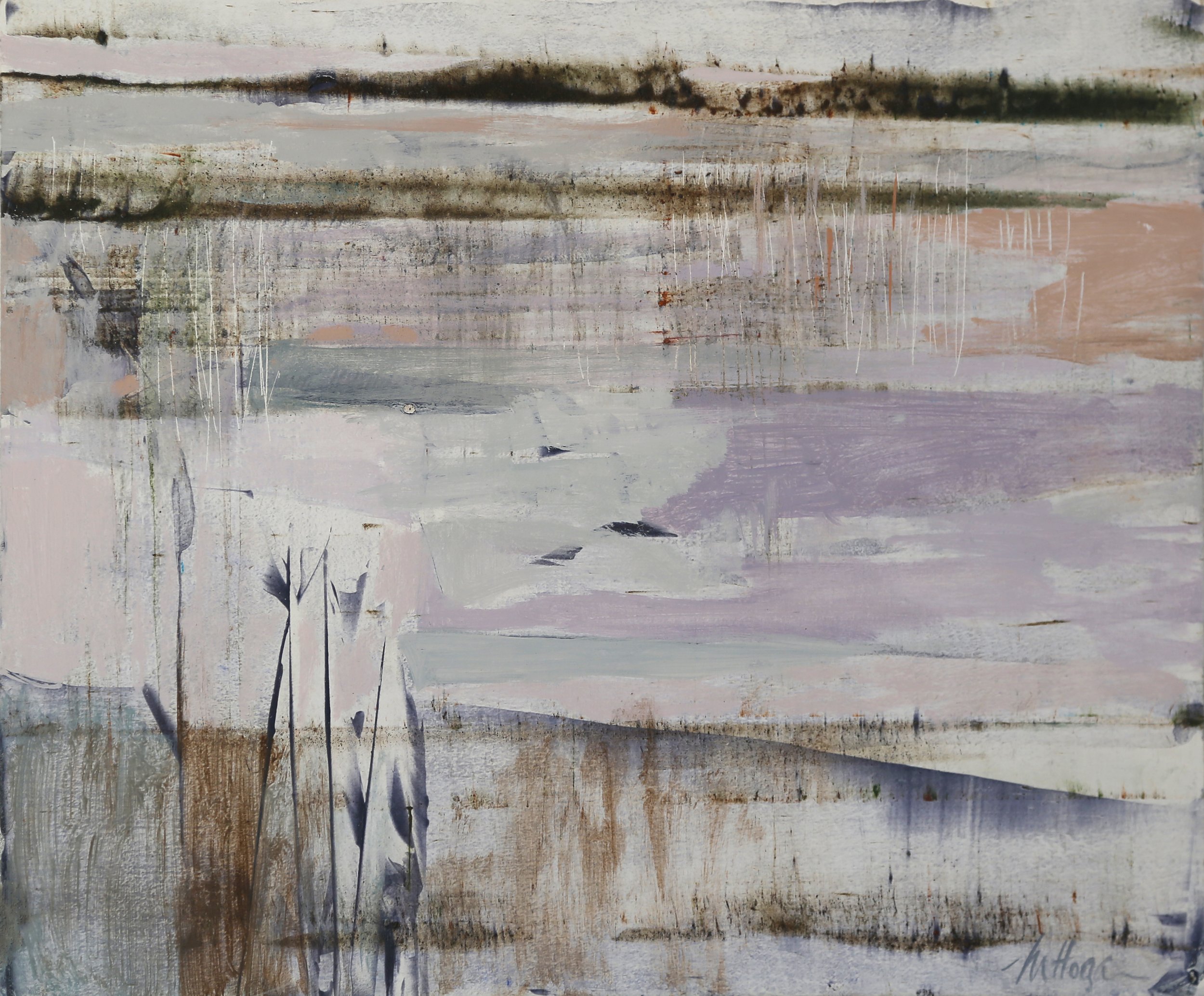 [ SOLD ] WALLAGOOT LAKE – 
Acrylic and pigment on board 32.5 x 39 cm  $1100