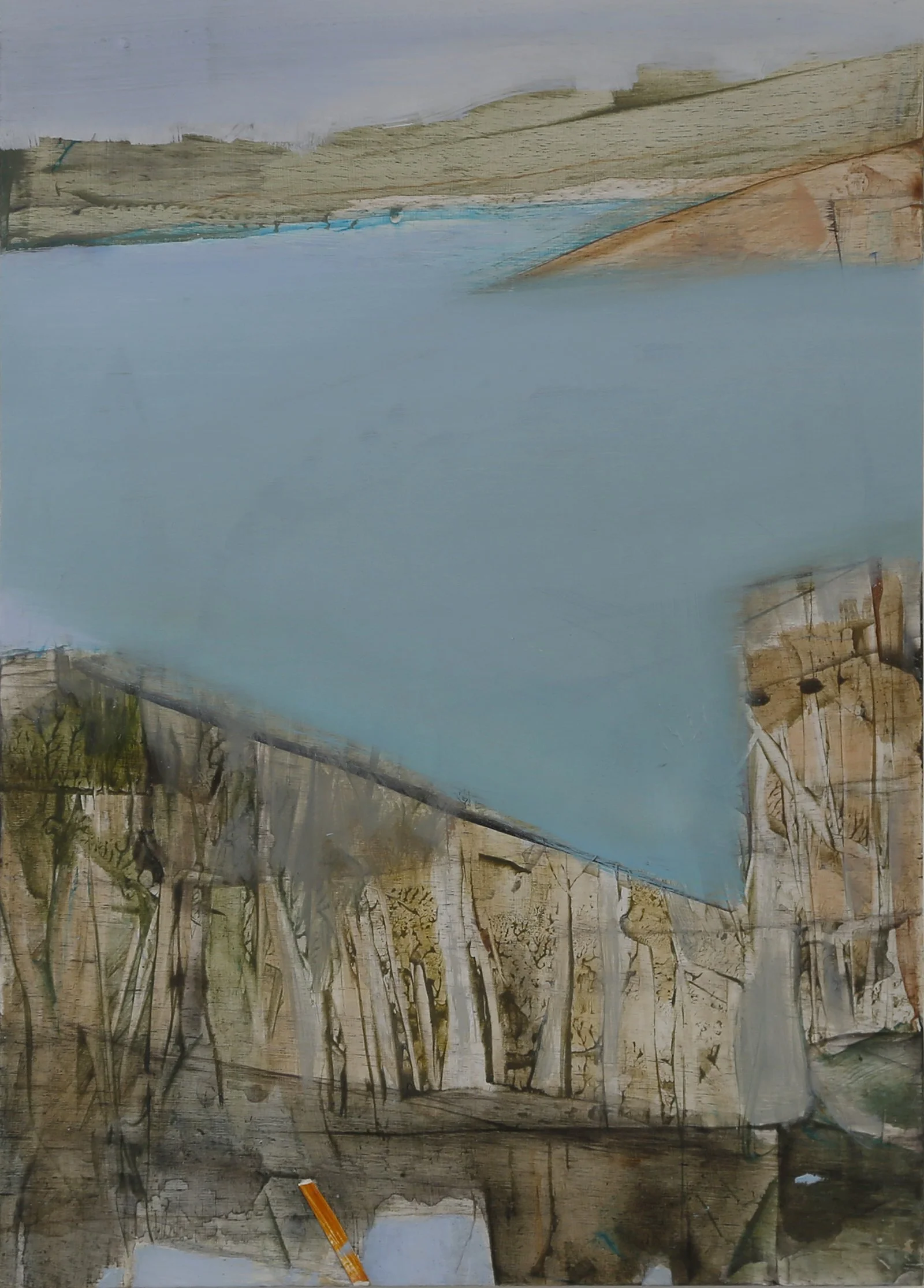 COASTAL TRIPTYCH – DETAIL (South) Acrylic, pigment and oil on board 41.7 x 30cm (x 3) $300