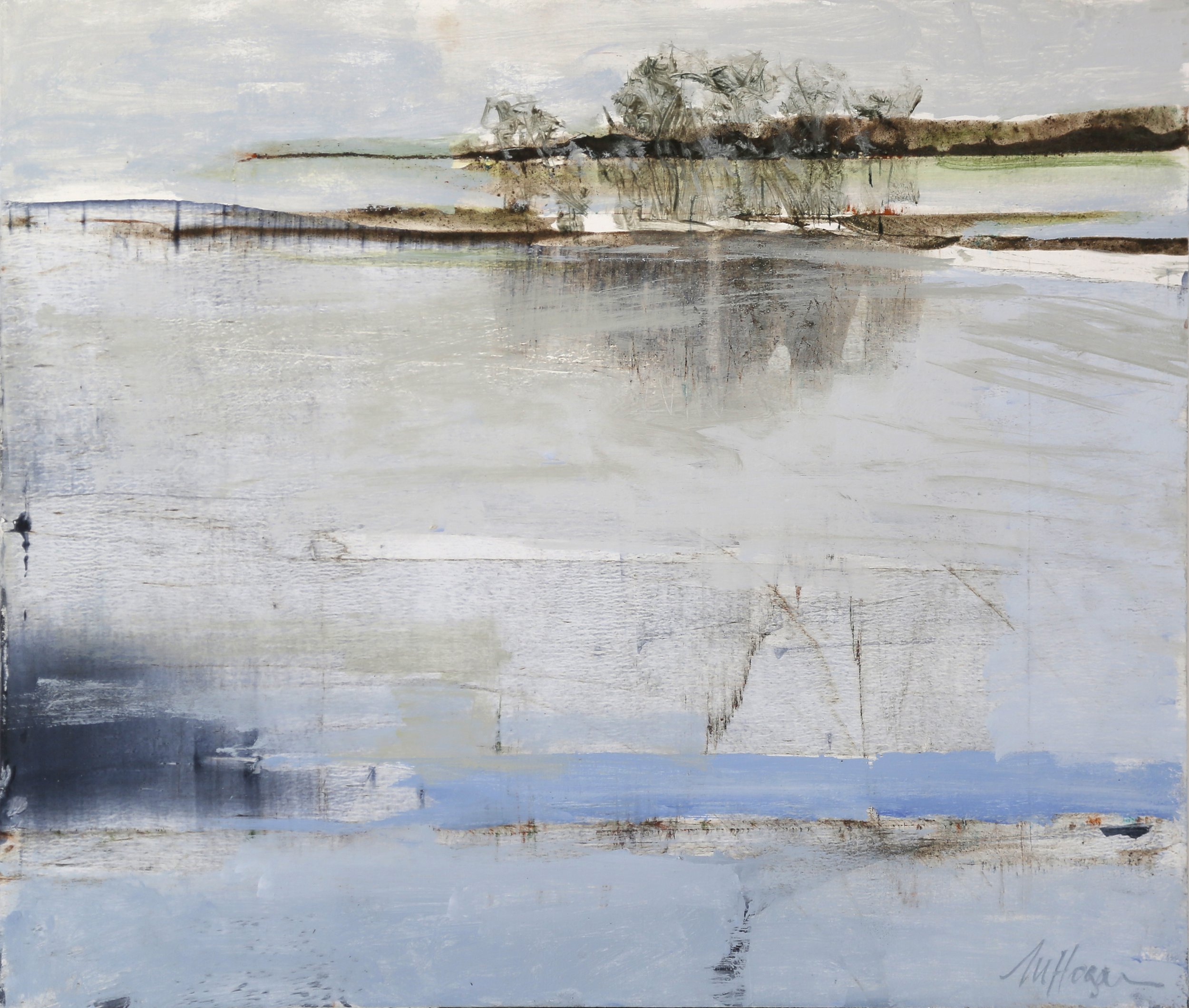 [ SOLD ] WALLAGOOT LAKE II – 
Acrylic and pigment on board 32.5 x 39 cm  $1100