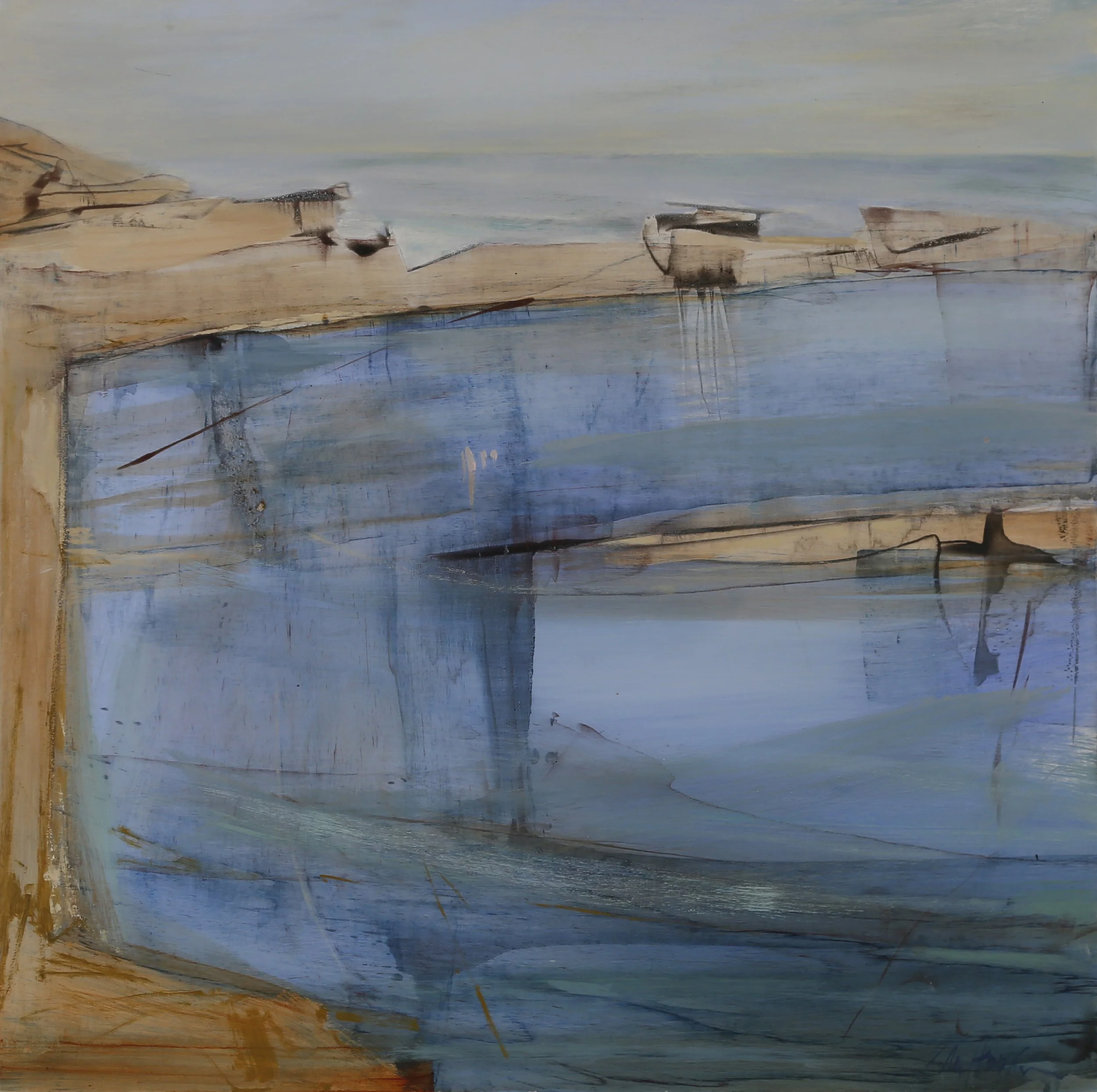 TIDAL TRILOGY I -  Acrylic, pigment and oil on board 60 x 60 cm  $2250