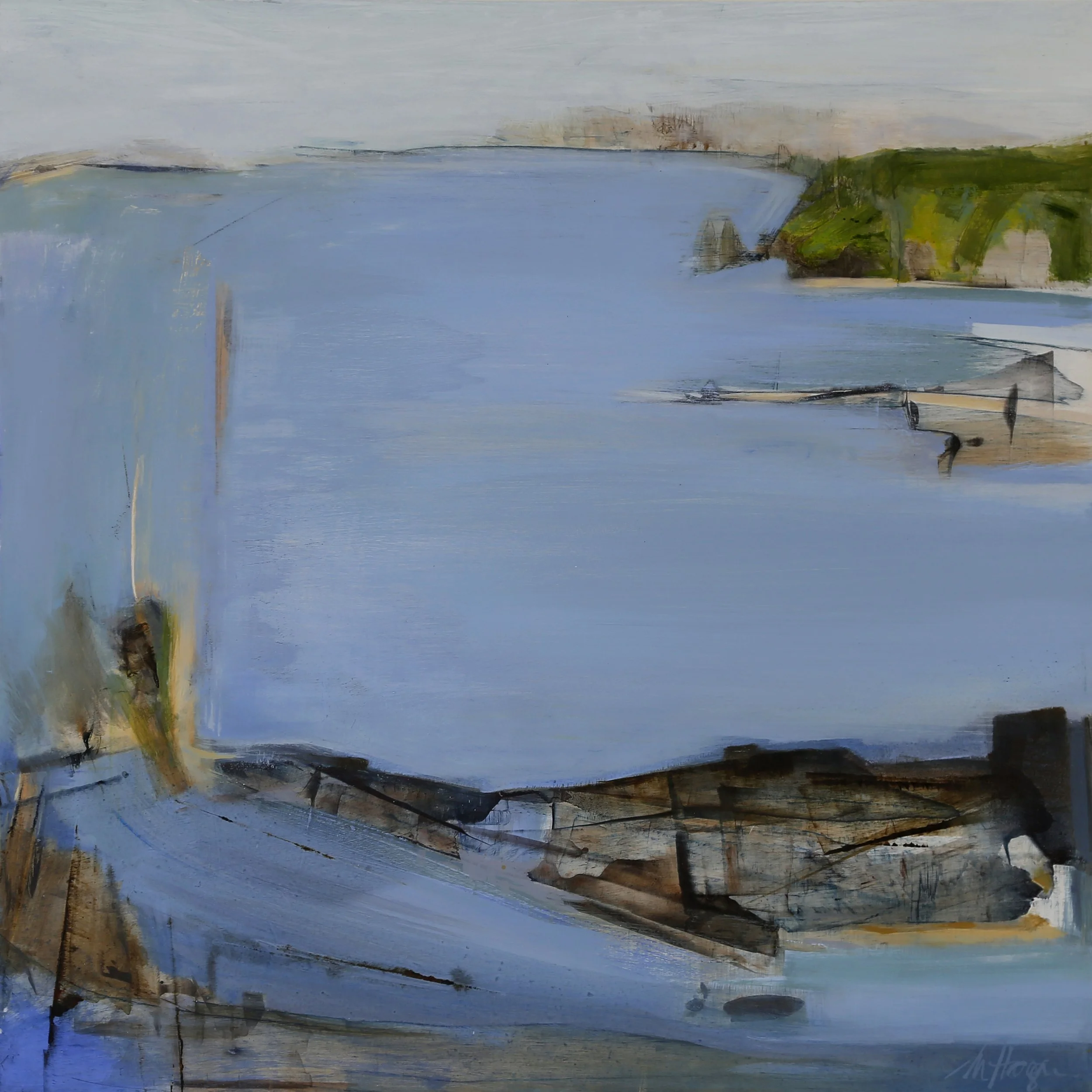 TIDAL TRILOGY II -  Acrylic, pigment and oil on board 60 x 60 cm  $2250