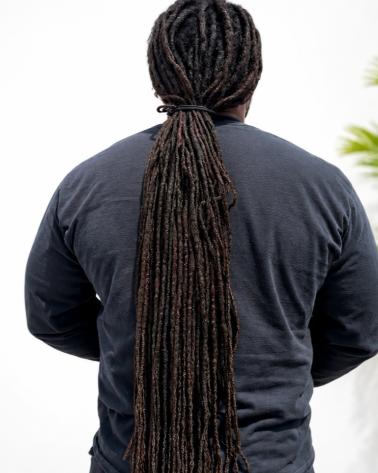 Client requested Loc combining to transform his small locs into large locs