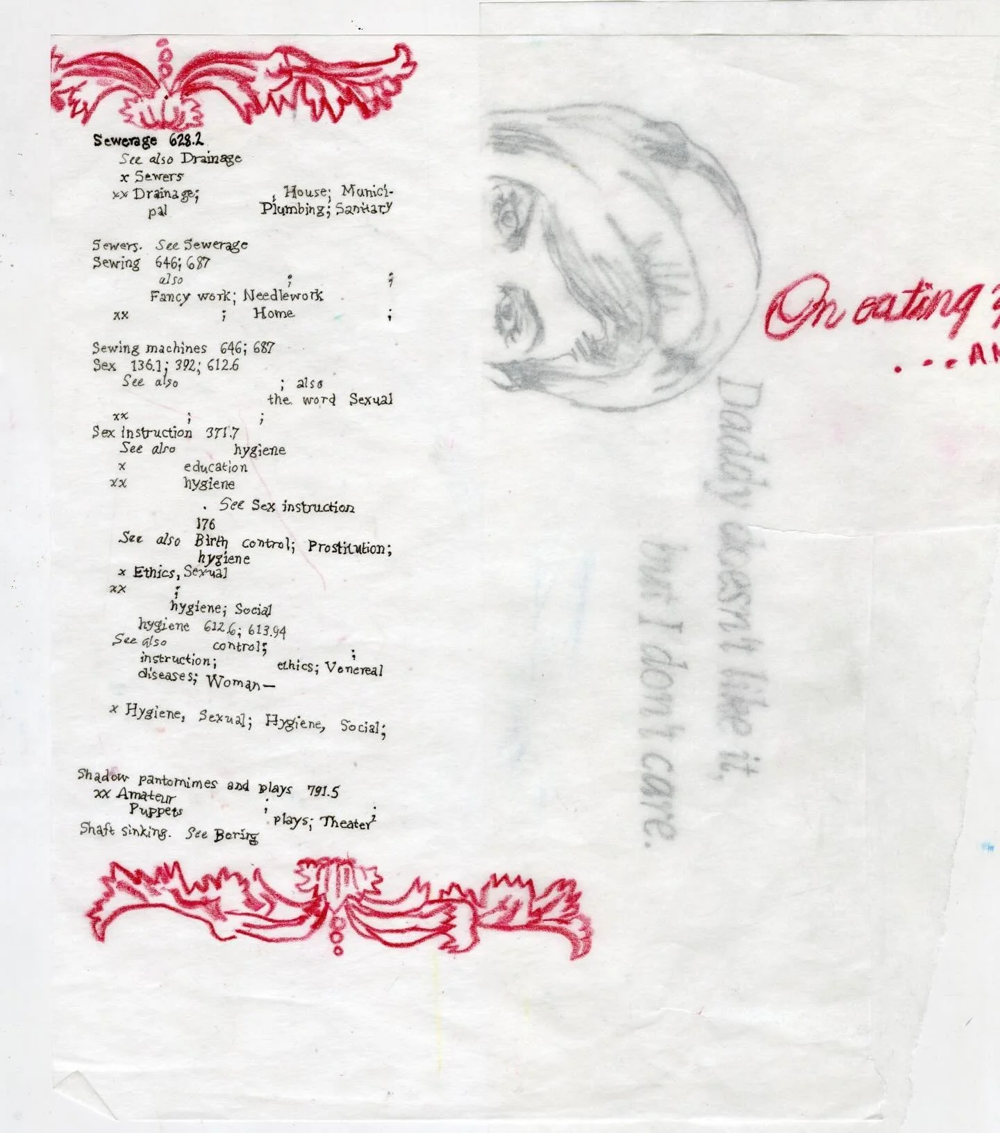 Summer heat series, drawn in may 2024, arranged and scanned in august
Graphite, ink, and wax pencil on tracing paper 
#mymcad #collage #tracingpaperdrawing #kimdeal