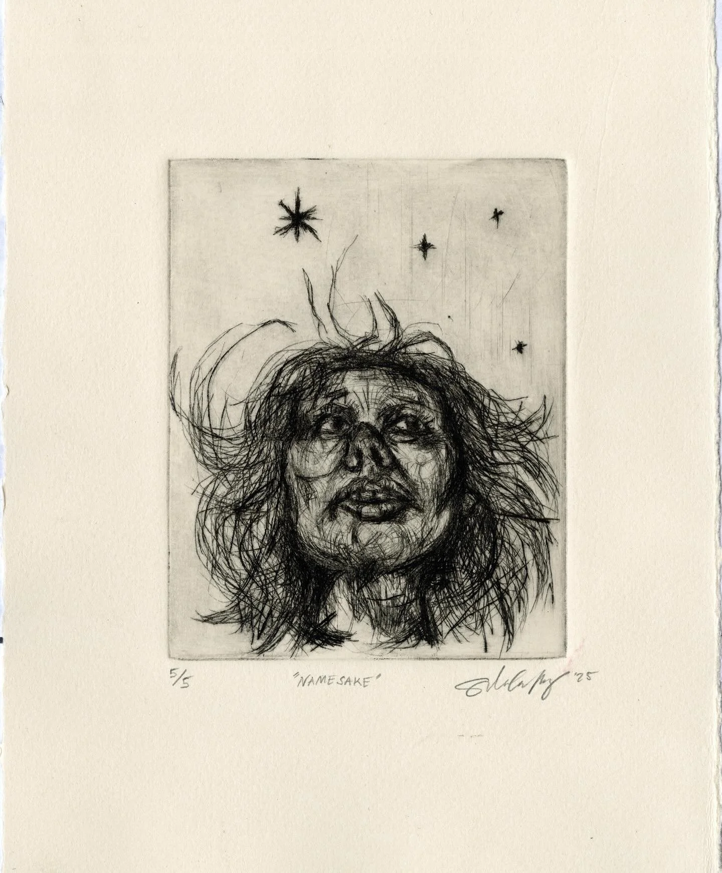 Namesake, 2025
Drypoint
An edition of five drypoint self portraits. My first ever intaglios!
&bull;
&bull;
#makemcad #intaglio #drypoint