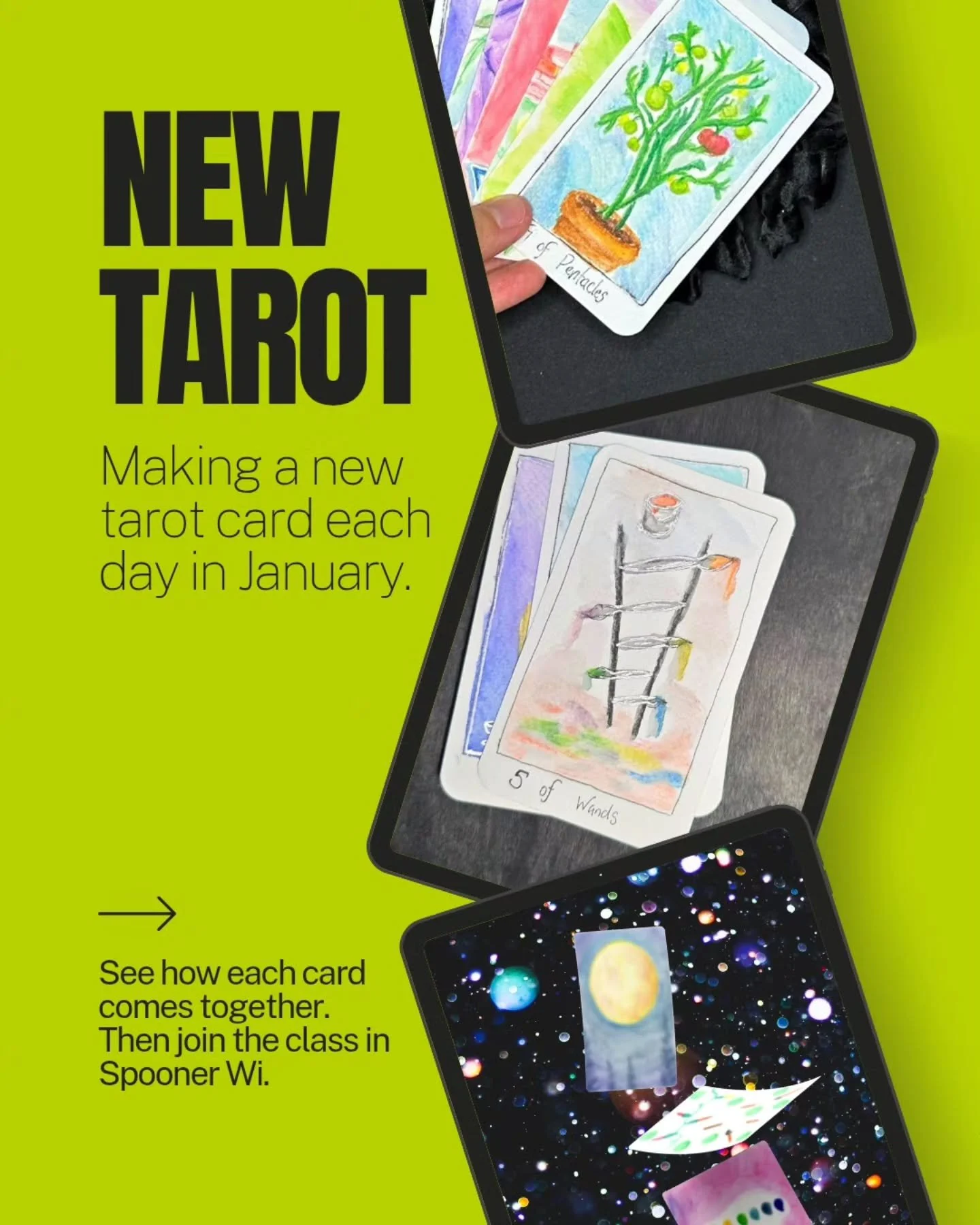 The page of wands. Will i keep this design? I'm not sure yet. But its a place to start. This is the beauty of designing your own deck. I can make something to begin, use them, understand the meaning more, and then recreate and replace the card. For n