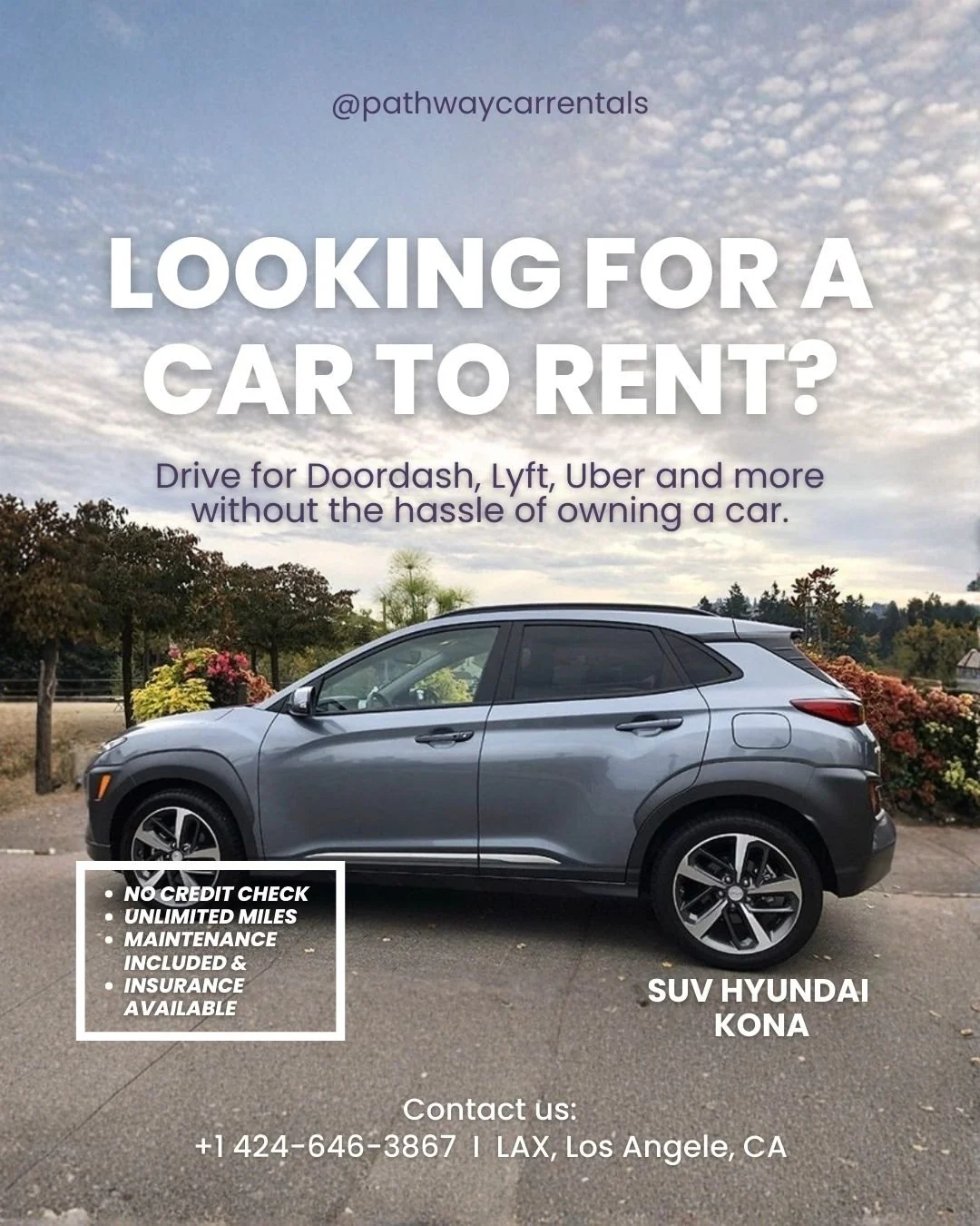 𝐋𝐀 𝐃𝐑𝐈𝐕𝐄𝐑𝐒: 𝐎𝐍𝐄 𝐏𝐑𝐈𝐂𝐄, 𝐍𝐎 𝐇𝐀𝐒𝐒𝐋𝐄. 𝐏𝐈𝐂𝐊 𝐘𝐎𝐔𝐑 𝐏𝐑𝐎𝐅𝐈𝐓 𝐌𝐀𝐂𝐇𝐈𝐍𝐄.

Tired of the Hertz lines and credit checks? Whether you need a reliable SUV or a premium EV, Pathway Car Rentals has your back in Los Angeles. 