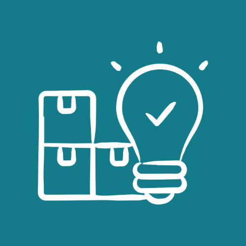 Illustration of boxes and a light bulb