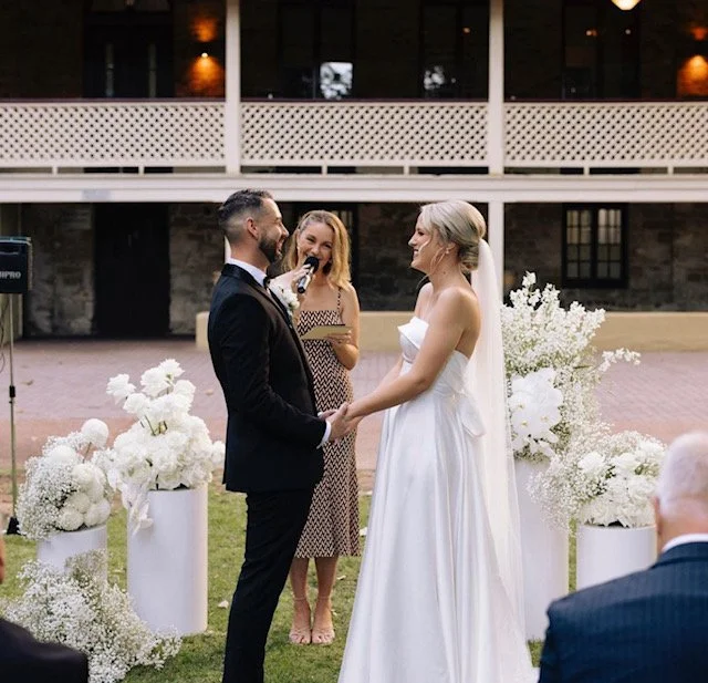 Couple celebrating vow renewal ceremony with celebrant Gathered by Shanda