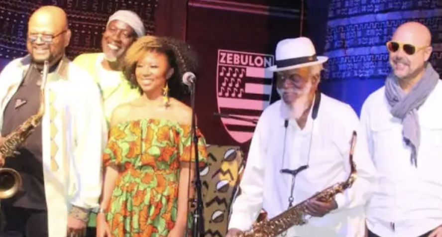 With Pharoah Sanders at his 80th Birthday Concert Filming, 2020