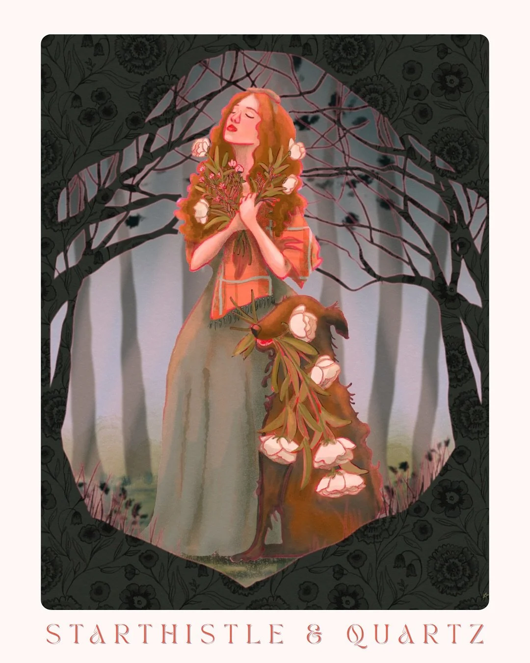 I&rsquo;m so excited to share my first entry for #spelltember2025 hosted by @jillian.nichole.illustration and @tinyleafpress this piece is for the prompt &ldquo;green witch&rdquo; so naturally I painted her in red. 😂 I really loved the underpainting