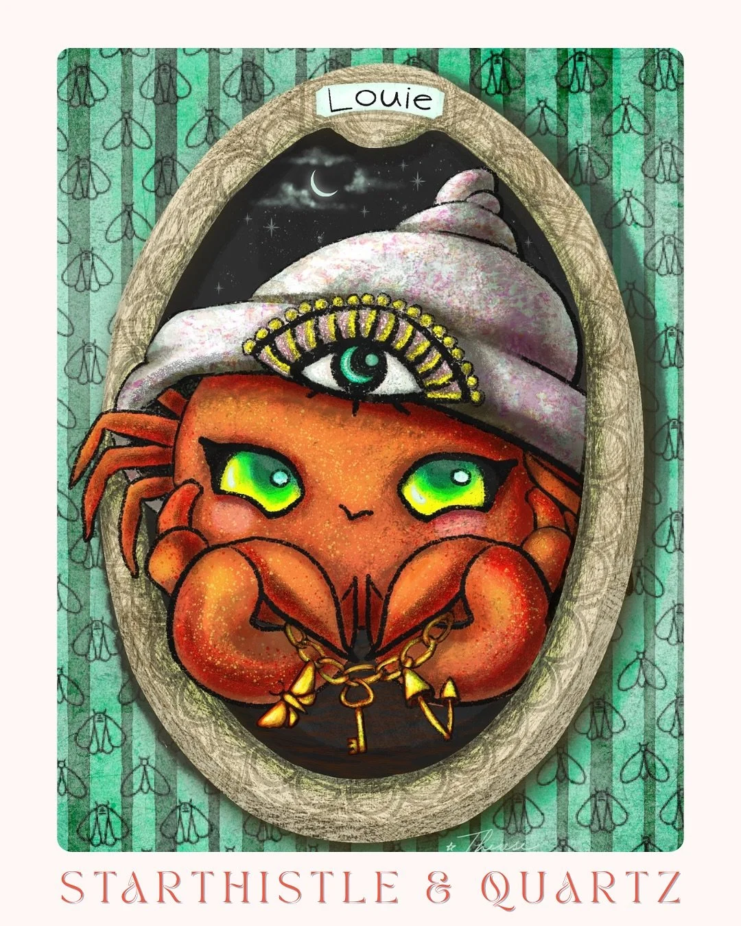 Meet (crab) Louie who&rsquo;s here to help me with the prompt &ldquo;claws + charms&rdquo; from #spookyandsweet2025  If you followed my art for a while, you might recognize this design from Baby Cancer has inspired this piece. This prompt stumped me 