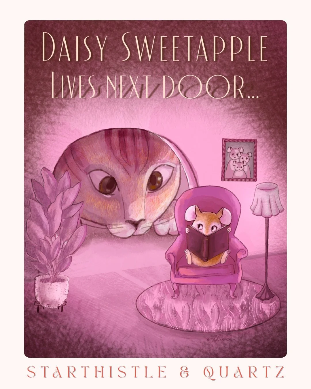 I&rsquo;m so late in posting these, but I&rsquo;m so excited to share my Day 1 of #theimaginarybookcover2025 &ldquo;Daisy Sweetapple Lives Next Door&rdquo;. 

Imagine you are just a mouse living your best life in your cozy home and one day new neighb