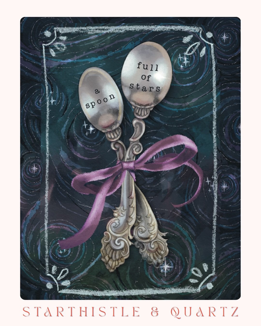 Catching up in #theimaginedbookcover2025 challenge and Day 2 is &ldquo;A Spoonful of Stars&rdquo;. I made 2 variations because my first idea with making the words look stamped in the spoon meant I had to change the title a bit, which I know is a no-g