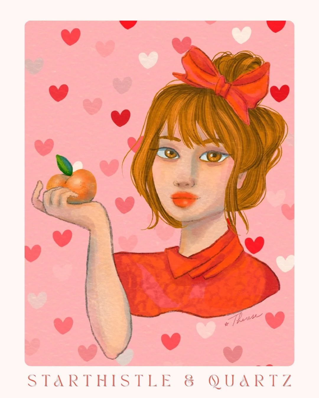 Day 4 of the #portraitparty by @charlyclements the prompt is &ldquo;vintage, red lipstick and peach 🍑 &ldquo;I had to combine two different sketches from my #100faceschallenge to get the look I wanted. 

#starthistleandquartz #valentinesday❤️ #frenc