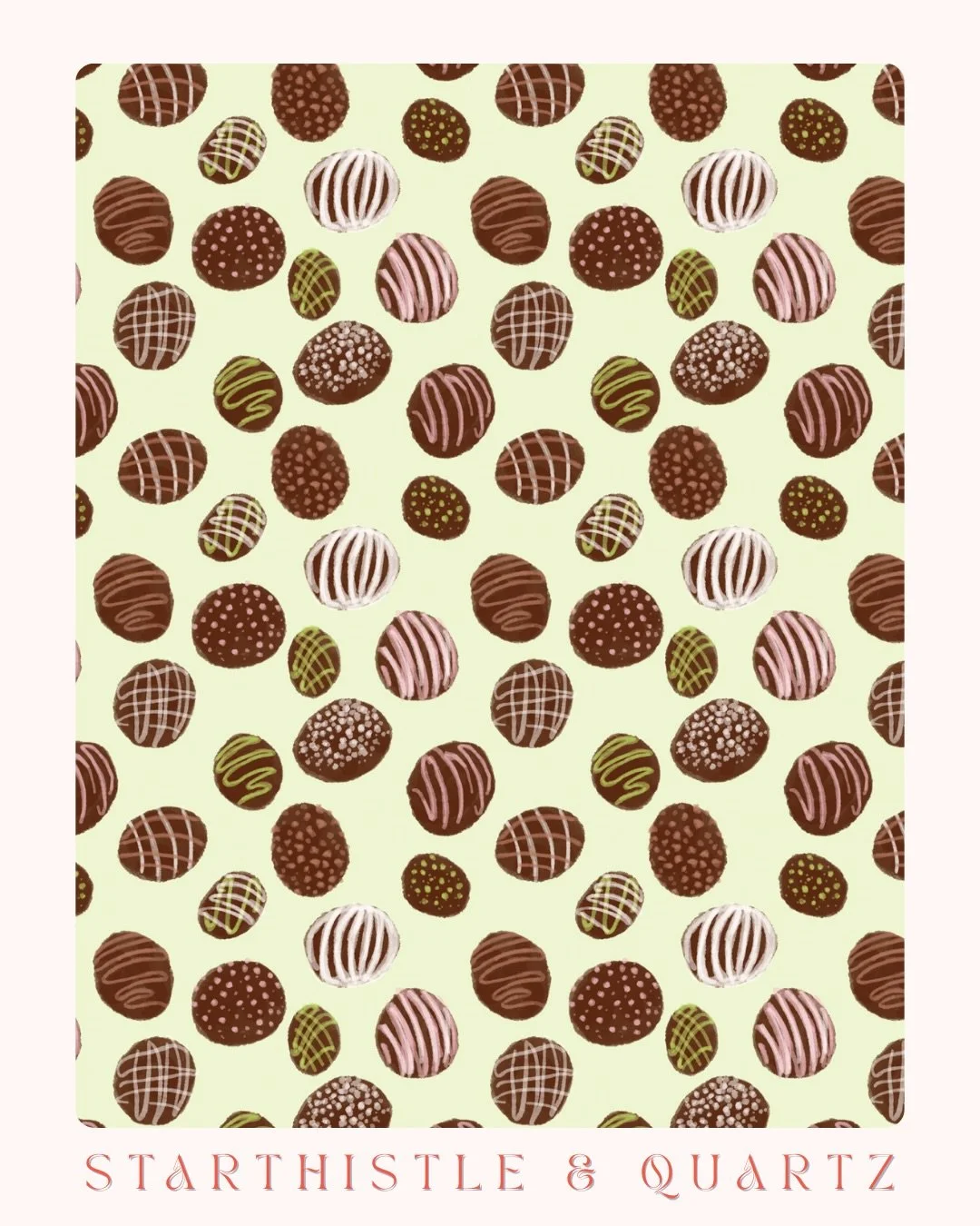 Day 27-28 of #thepatternchallengebymel26 hosted by @melanie.johnsson today&rsquo;s prompt is &ldquo;chocolate&rdquo; 
Thank you to @melanie.johnsson for hosting this so we can work on our pattern skills 💖

#thepatternchallengebymel #chocolatetruffle