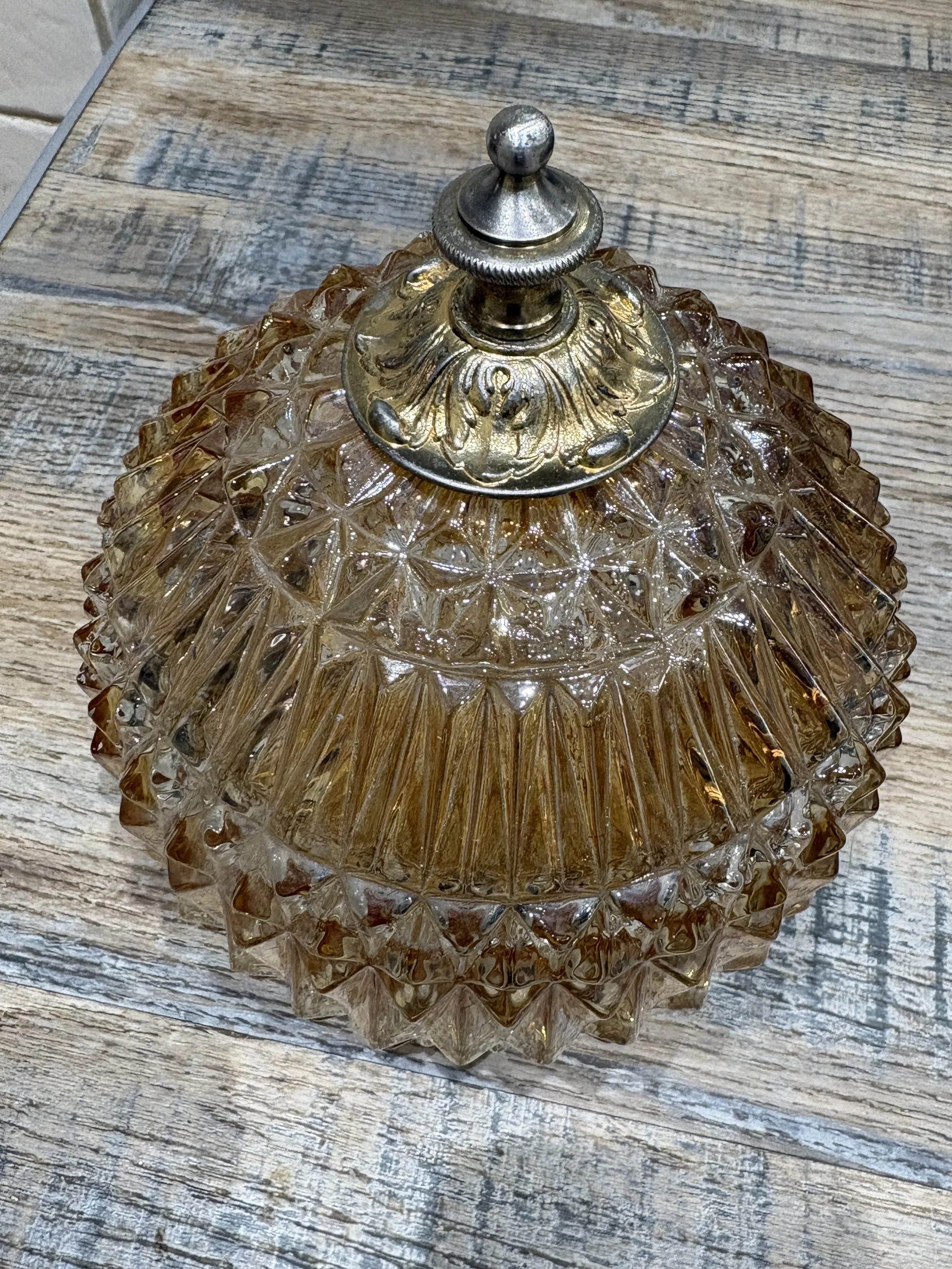 Vintage Glass  Amber Dome Shade