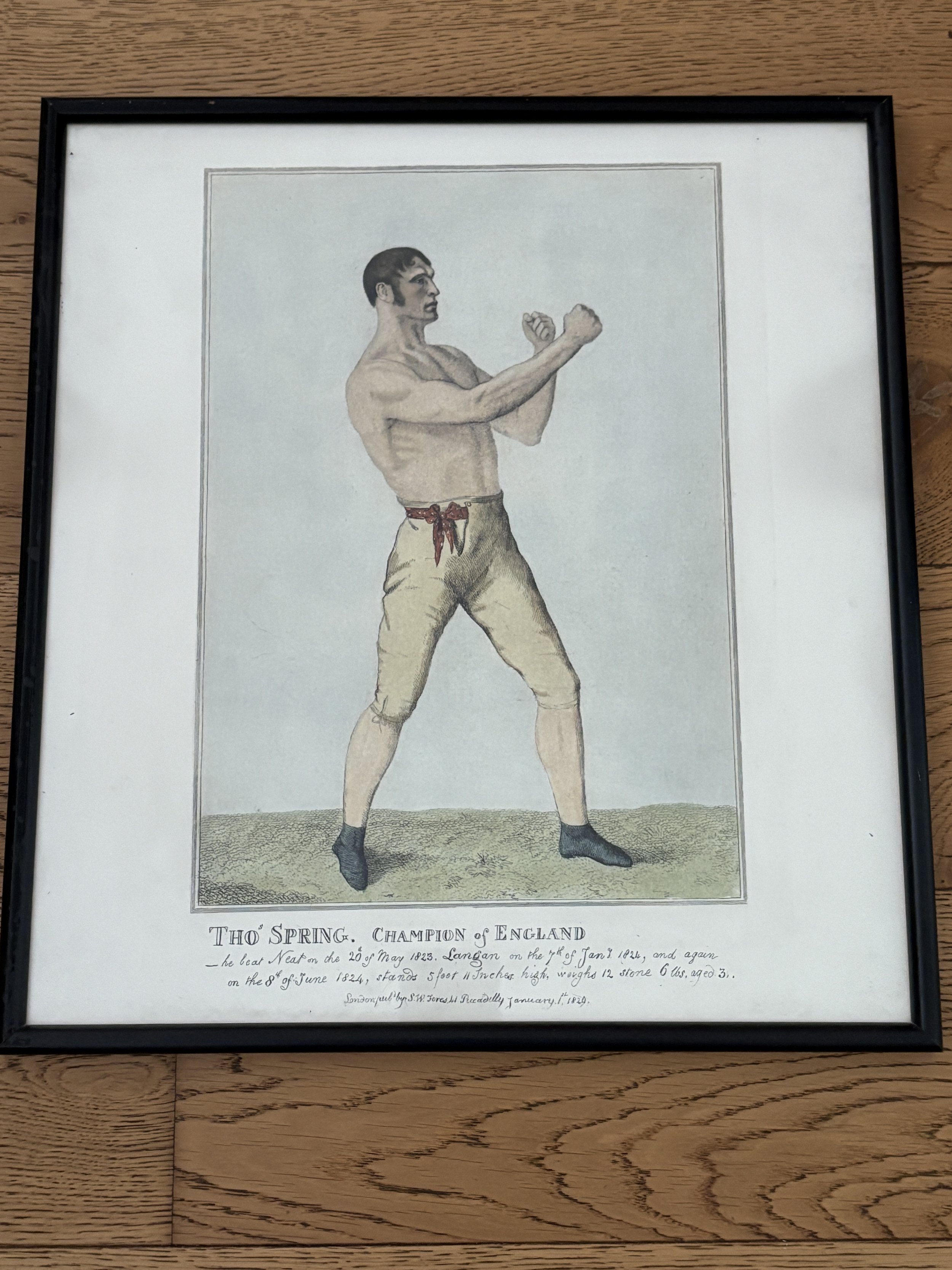 Bareknuckle Boxing Engraving of TOM SPRING