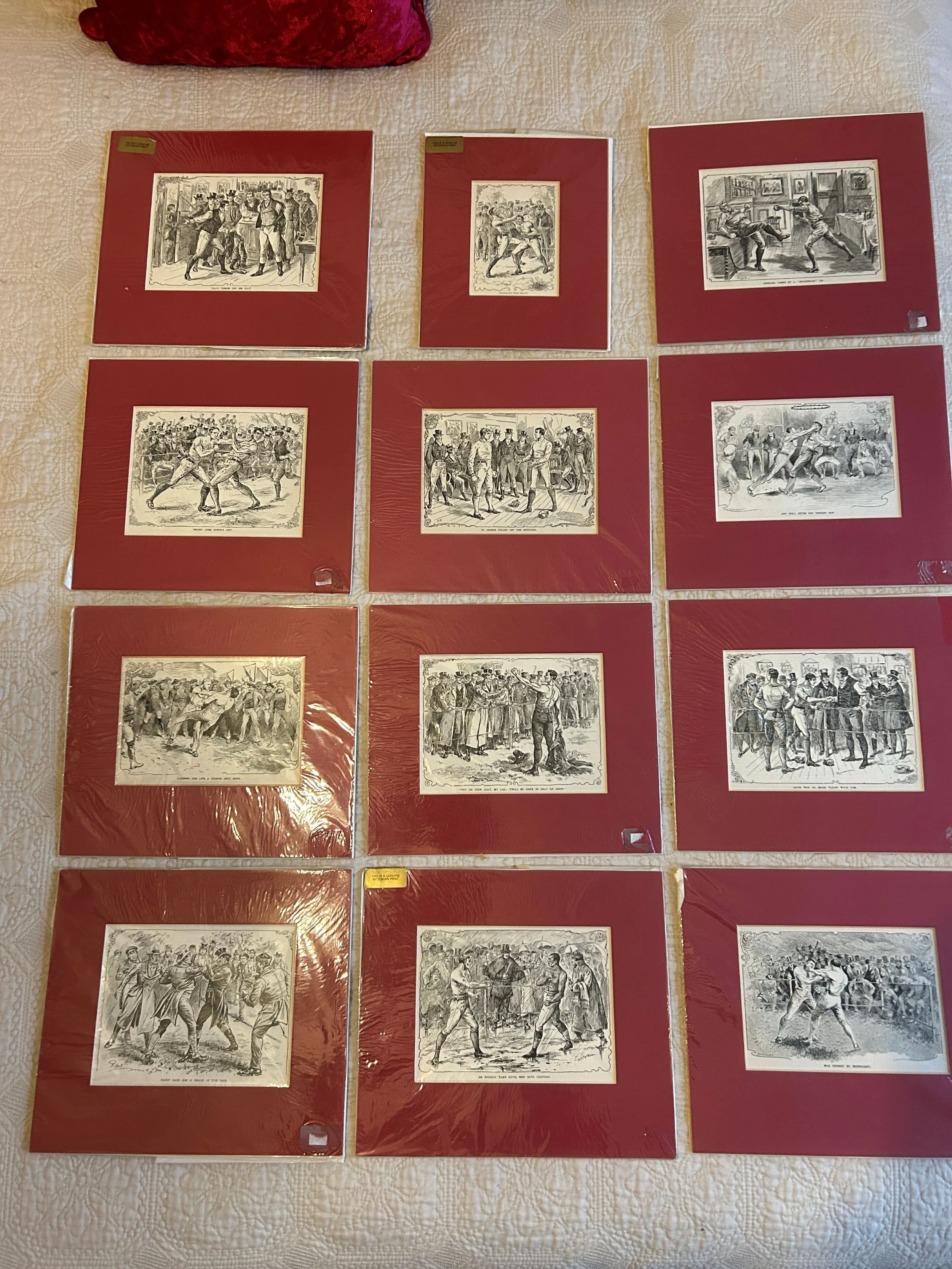 Victorian Bareknuckle Boxing Prints.. Set of 12