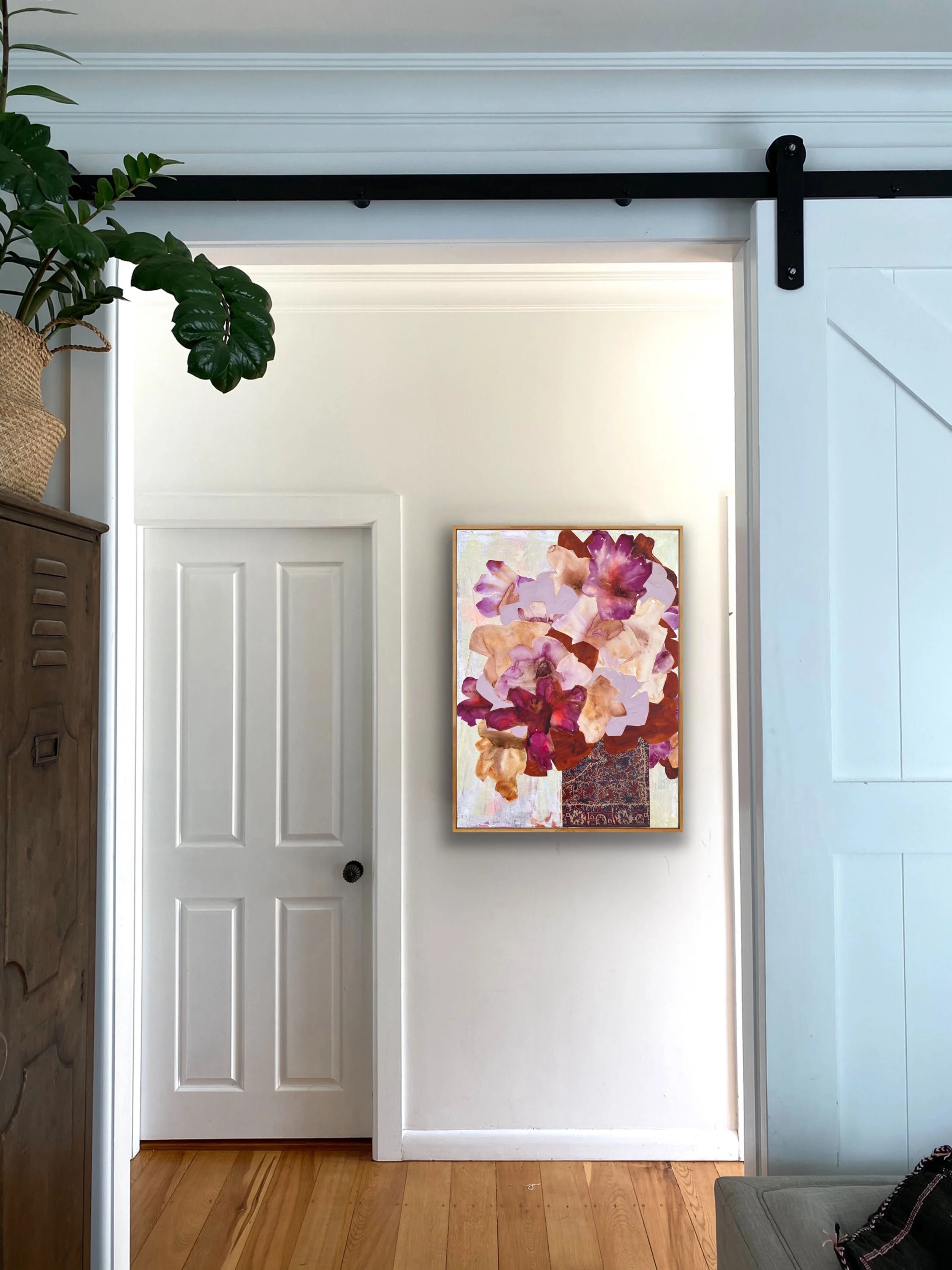 nz art, zinnia zinna dahlia, rose, feminist art, feminine art, still life, colourful art, happy art, contemporary art for the wall