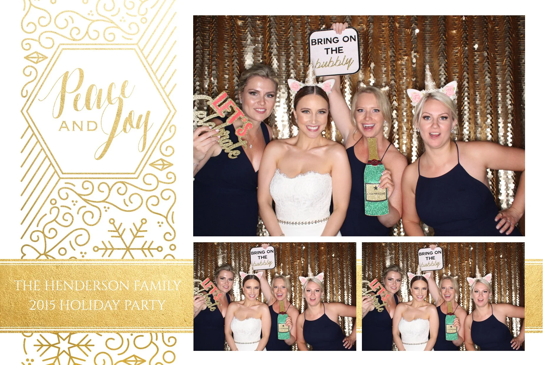 Gold Shimmer Photobooth print design