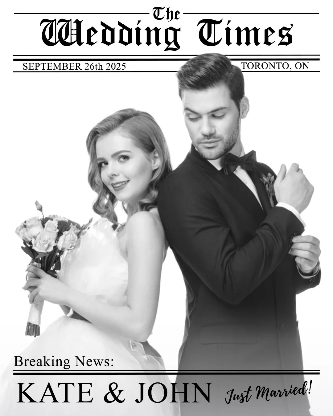 wedding newspaper photo booth